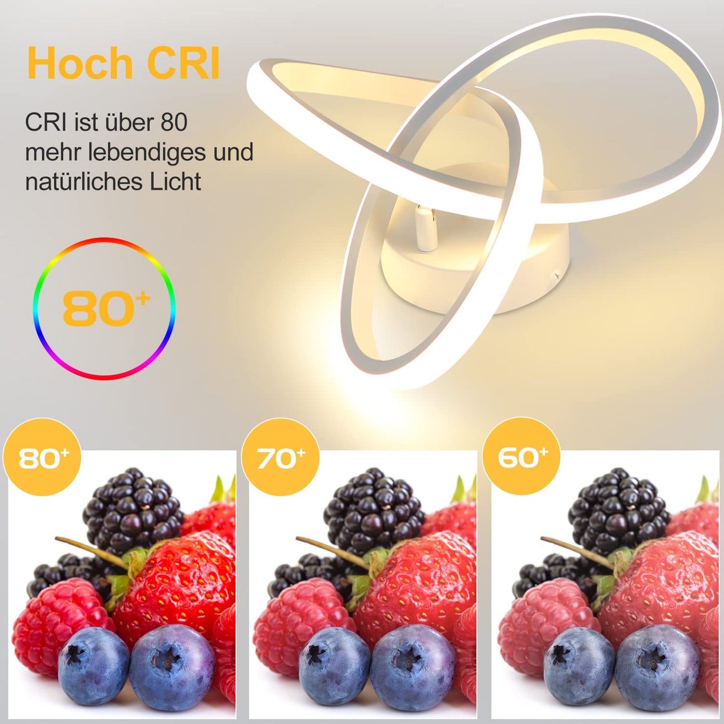 ZMH LED Deckenleuchte Warmwei? Deckenlampe Flur - 19W Flurlampe Modern K¨¹chenlampe 3000K Klein Schlafzimmerlampe Wei? Geometrie Design Lampe f¨¹r K¨¹che Wohnzimmer Eingang Korridor Studio