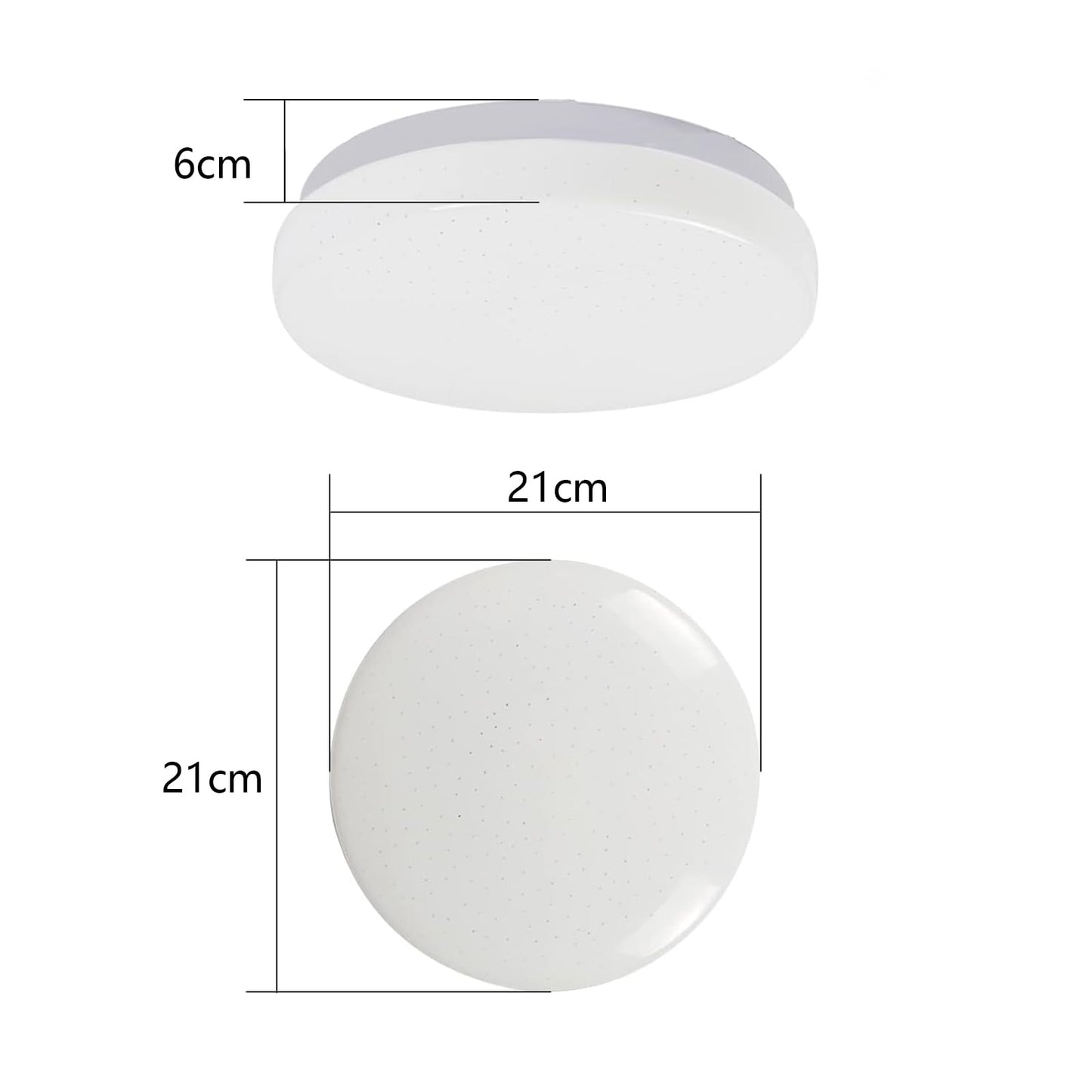ZMH Deckenlampe LED Deckenleuchte Schlafzimmer - 15W Schlafzimmerlampe Sternenhimmel Warmweiß Ø21cm Küchenlampe Klein Flurlampe Rund Küche Deckenbeleuchtung Sternendekor für Flur Kinderzimmer