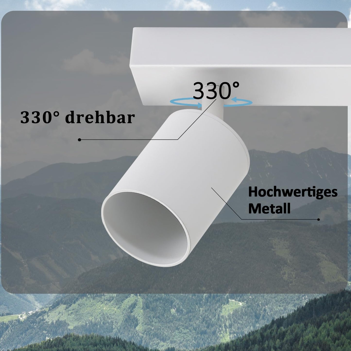ZMH LED Deckenleuchte Wei? Deckenstrahler: GU10 Deckenlampe Spots 6 Flammig 330¡ãSchwenkbar Deckenspots Modern Flurlampe Industrial Wandstrahler f¨¹r Wohnzimmer Schlafzimmer K¨¹che Ohne Leuchtmittel