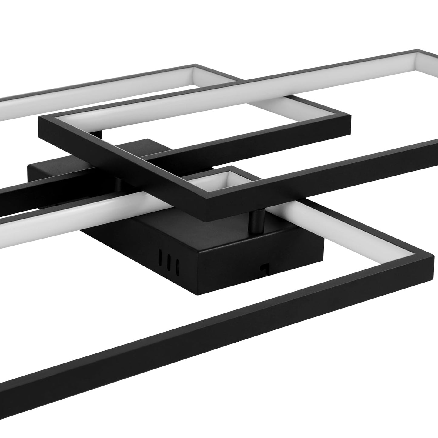 ZMH LED Deckenleuchte Wohnzimmer Deckenlampe - Schwarz 80CM 72W Modern Wohnzimmerlampe Dimmbar mit Fernbedienung Schlafzimmerlampe Rechteck Metall-Design f¨¹r Schlafzimmer Kinderzimmer k¨¹chen
