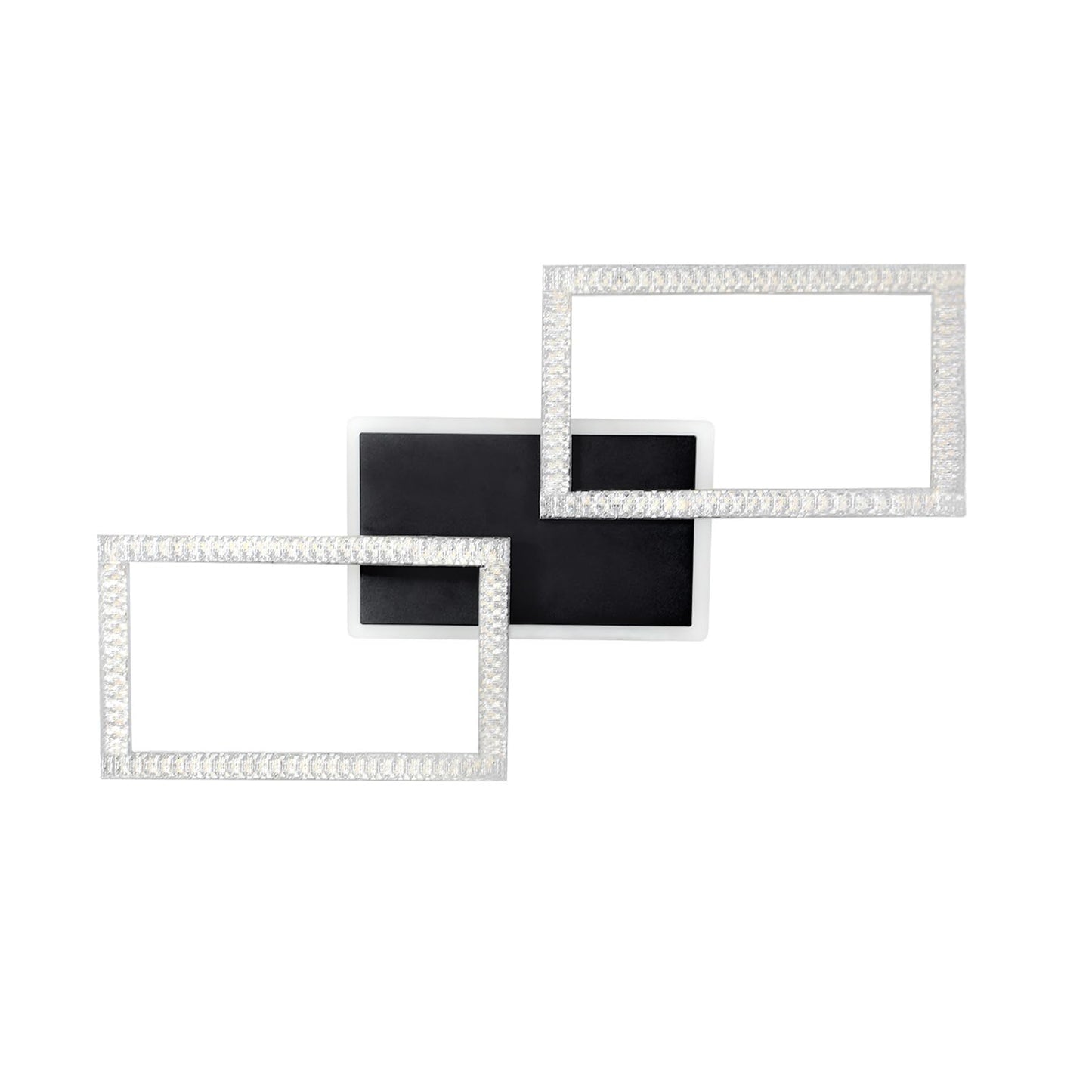 ZMH LED Deckenleuchte Deckenlampe : Schwarz Schlafzimmerlampe 46W Dimmbar Modern Wohnzimmerlampe mit Fernbedienung eckig Deckenbeleuchtung K¨¹chenlampe f¨¹r B¨¹ro Flur