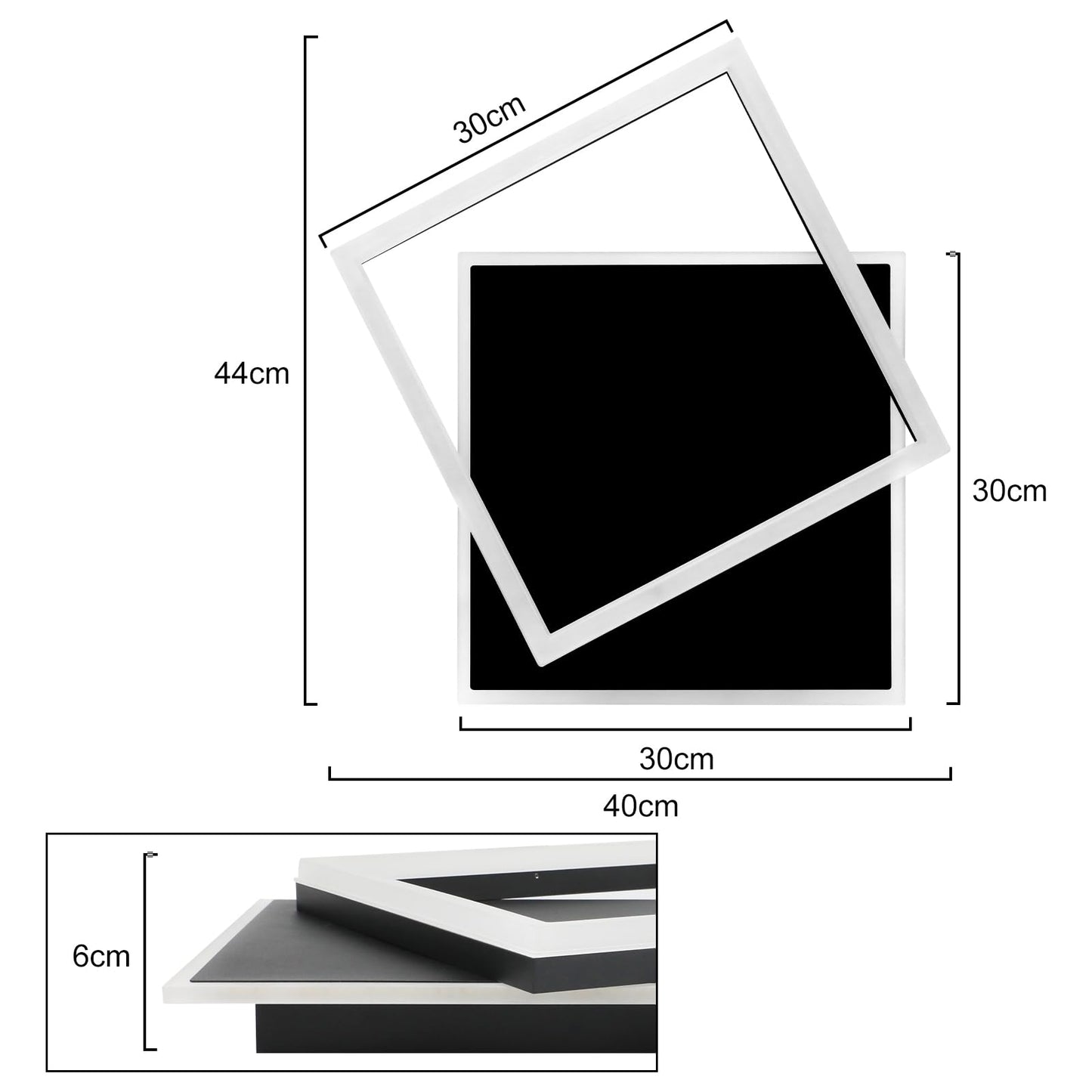ZMH Deckenlampe LED Deckenleuchte Wohnzimmer: 44W Wohnzimmerlampe Schwarz Schlafzimmerlampe dimmbar mit Fernbedienung Modern Design K¨¹chenlampe Deckenbeleuchtung aus Metall f¨¹r Esszimmer B¨¹ro