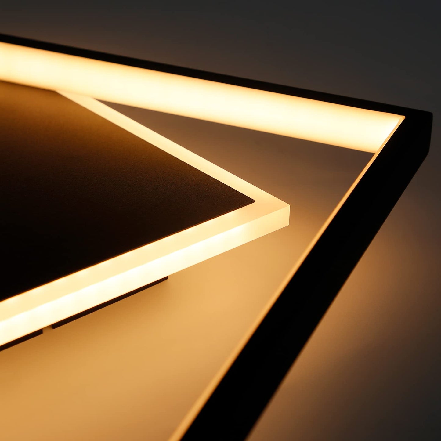 ZMH Deckenlampe LED Deckenleuchte Wohnzimmer: 44W Wohnzimmerlampe Schwarz Schlafzimmerlampe dimmbar mit Fernbedienung Modern Design K¨¹chenlampe Deckenbeleuchtung aus Metall f¨¹r Esszimmer B¨¹ro
