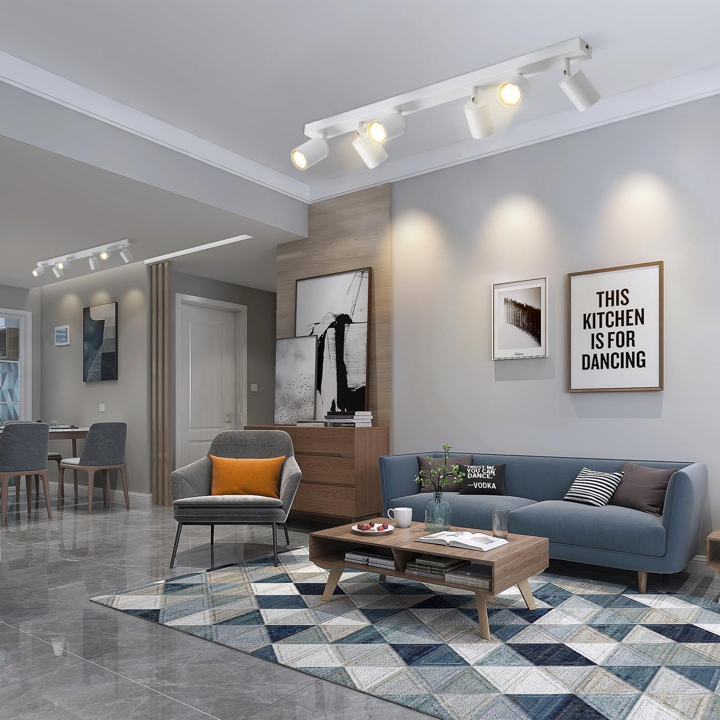 ZMH LED Deckenleuchte Wei? Deckenstrahler: GU10 Deckenlampe Spots 6 Flammig 330¡ãSchwenkbar Deckenspots Modern Flurlampe Industrial Wandstrahler f¨¹r Wohnzimmer Schlafzimmer K¨¹che Ohne Leuchtmittel