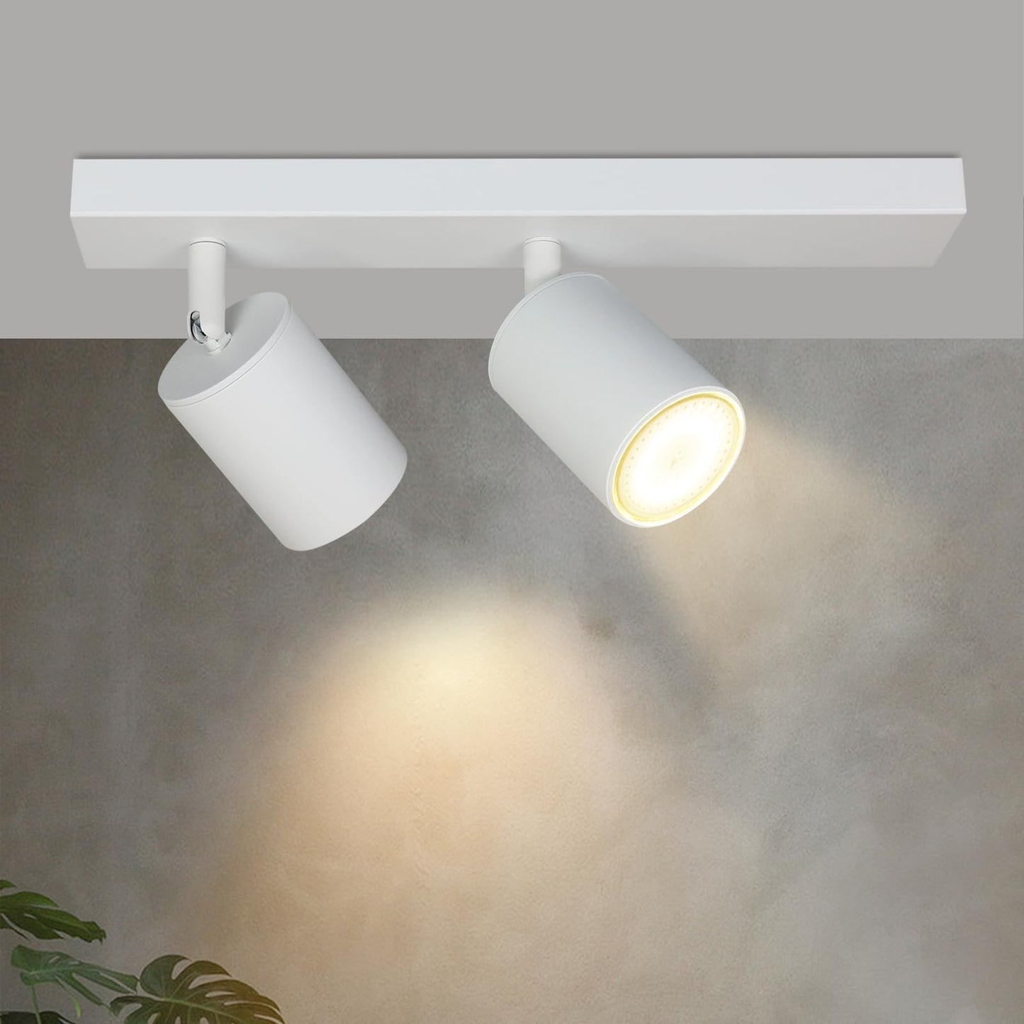 ZMH Deckenlampe 2 Flammig Deckenstrahler Weiss - Flur Deckenleuchte GU10 Modern Deckenspot Schwenkbar 350¡ã MAX.25W Wandstrahler lampe f¨¹r Wohnzimmer Schlafzimmer K¨¹che (ohne Leuchtmittel)
