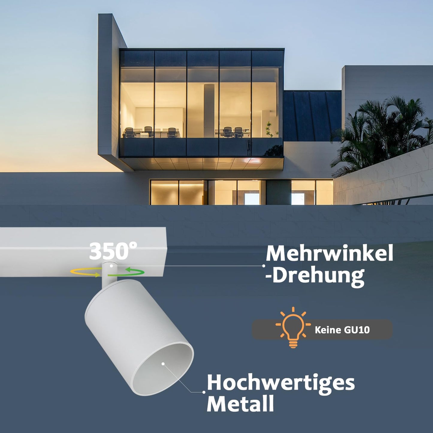ZMH Deckenlampe 2 Flammig Deckenstrahler Weiss - Flur Deckenleuchte GU10 Modern Deckenspot Schwenkbar 350¡ã MAX.25W Wandstrahler lampe f¨¹r Wohnzimmer Schlafzimmer K¨¹che (ohne Leuchtmittel)