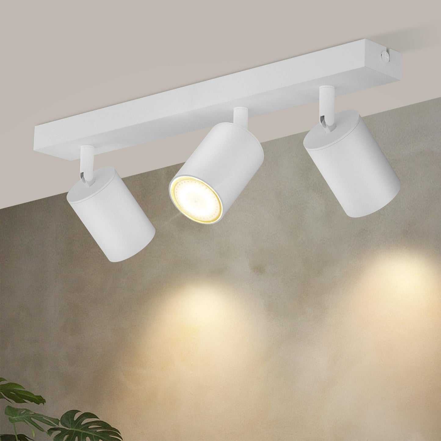 ZMH Deckenleuchte 3 Flammig Deckenlampe Weiss - Deckenstrahler GU10 Modern Deckenspot K¨¹chelampe Schwenkbar 350¡ã MAX.25W lampe f¨¹r Wohnzimmer Schlafzimmer K¨¹che Flur (ohne Leuchtmittel)