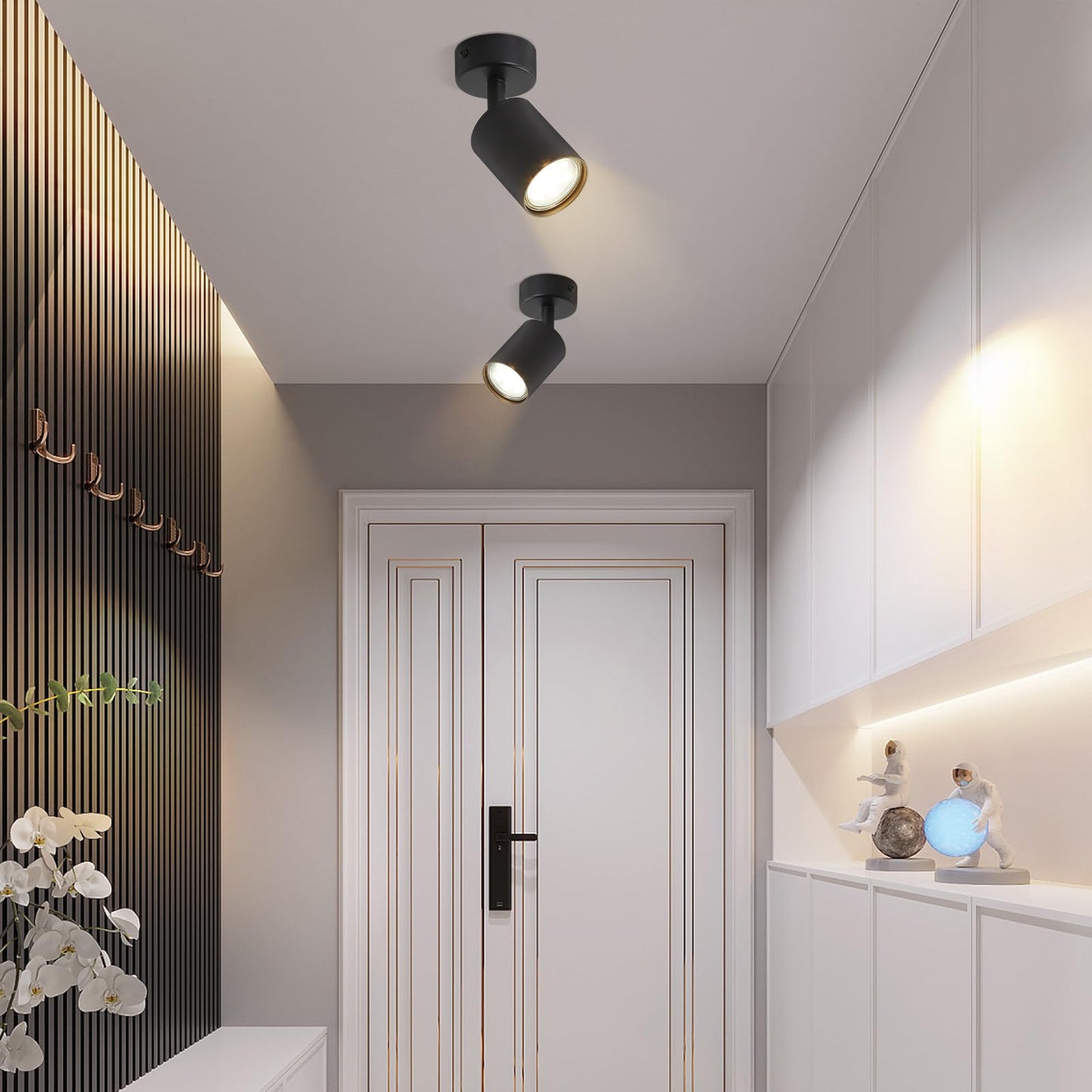 ZMH LED Deckenleuchte Schwarz Deckenstrahler: GU10 Deckenlampe Spots 1 Flammig 330¡ãSchwenkbar Deckenspots Modern Flurlampe Industrial Wandstrahler f¨¹r Wohnzimmer Schlafzimmer K¨¹che Ohne Leuchtmittel