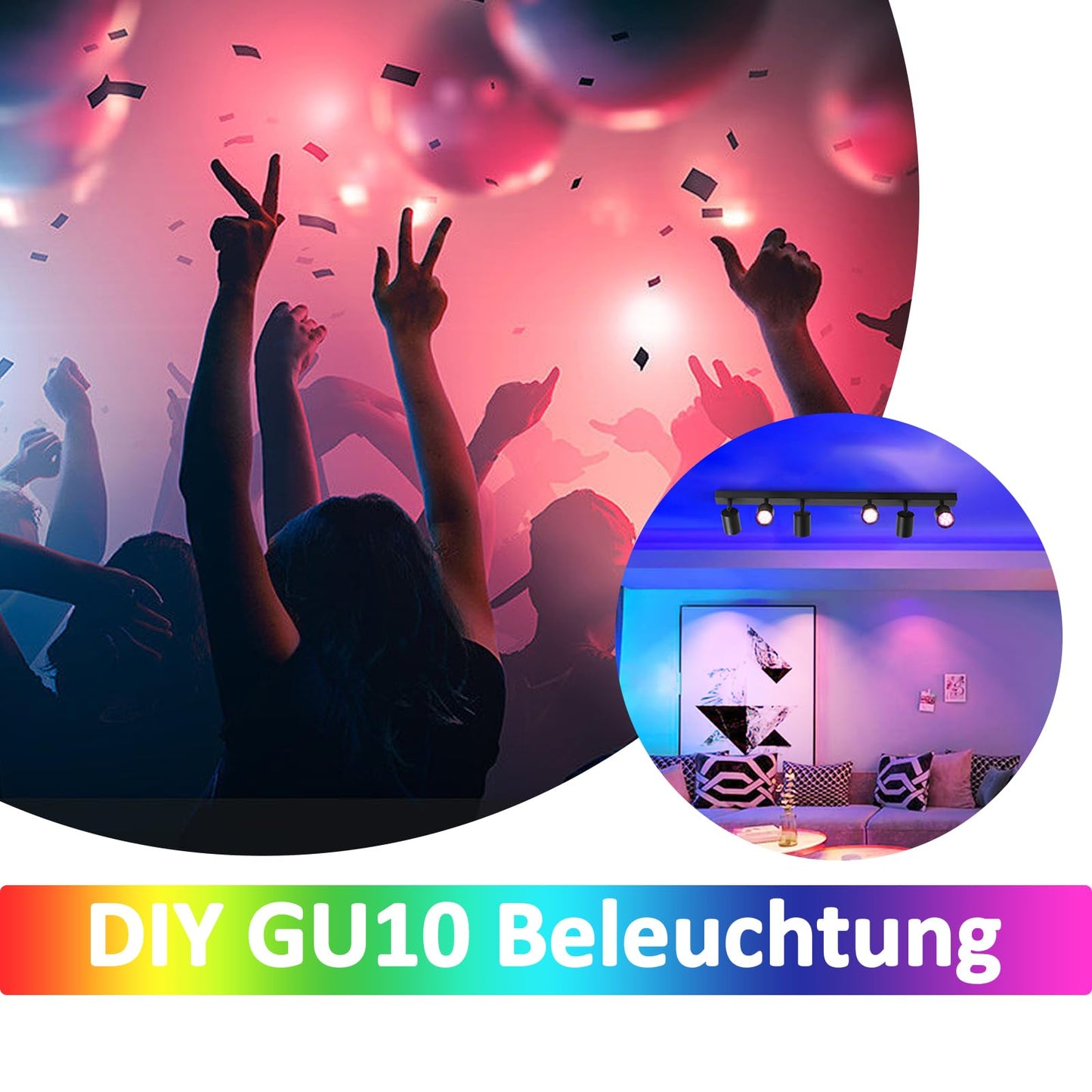 ZMH LED Deckenleuchte Schwarz Deckenstrahler: GU10 Deckenlampe Spots 6 Flammig 330¡ãSchwenkbar Deckenspots Modern Flurlampe Industrial Wandstrahler f¨¹r Wohnzimmer Schlafzimmer K¨¹che Ohne Leuchtmittel