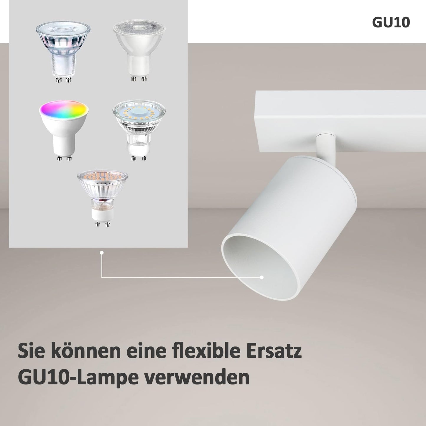 ZMH Deckenleuchte 3 Flammig Deckenlampe Weiss - Deckenstrahler GU10 Modern Deckenspot K¨¹chelampe Schwenkbar 350¡ã MAX.25W lampe f¨¹r Wohnzimmer Schlafzimmer K¨¹che Flur (ohne Leuchtmittel)