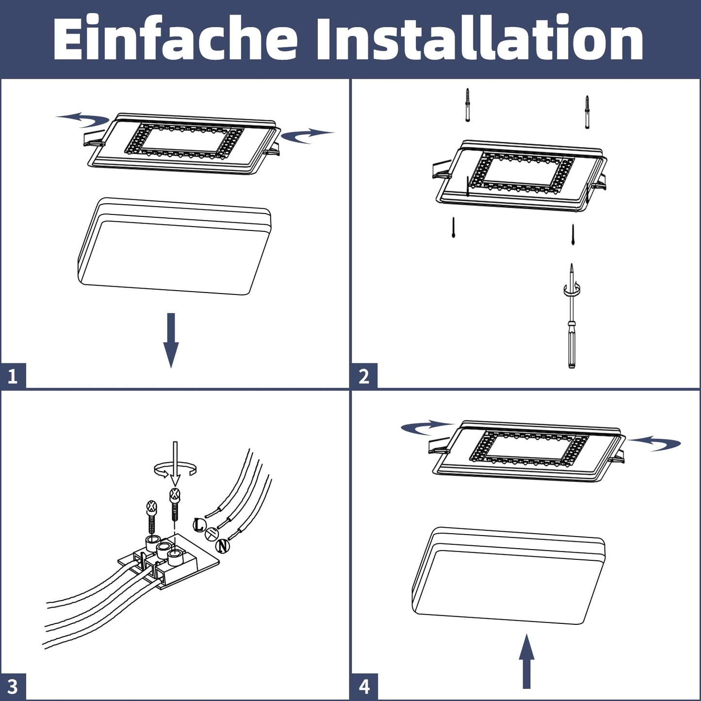 ZMH LED Deckenleuchte dimmbar Deckenlampe Wohnzimmer - 32W Flurlampe Modern Sternenhimmel Schlafzimmerlampe 30cm mit Fernbedienung Quadratisch K¨¹chenlampe in Schwarz Gold inkl. Memoryfunktion f¨¹r B¨¹ro