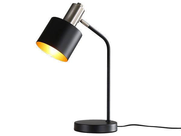 Tischlampe Vintage Nachttischlampe E27 - Tischleuchte Wohnzimmer Schwarz Gold Kabel Schreibtischlampe Retro Schwenkbar Leselampe Tisch Basic Nachtlampe Bett f¨¹r Schlafzimmer