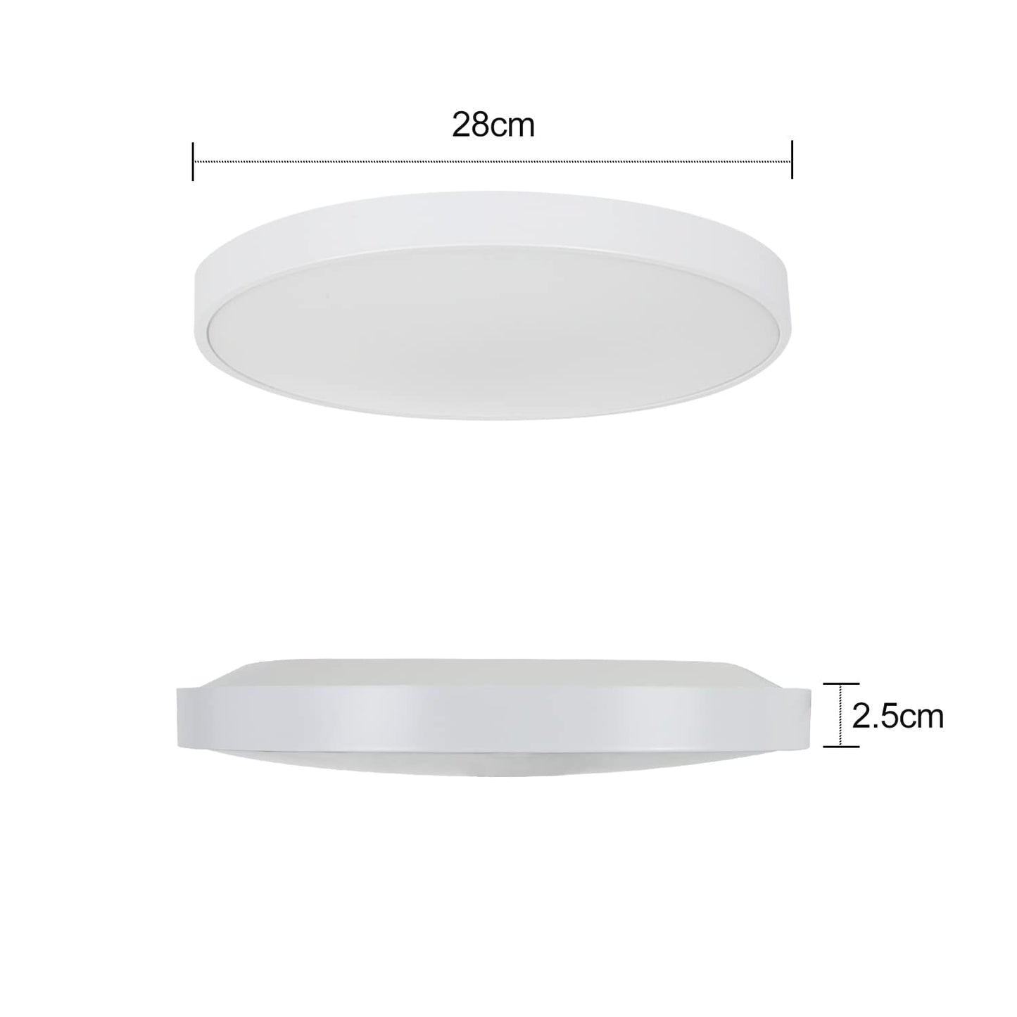 ZMH LED Deckenleuchte Flach Deckenlampe - Badezimmerlampe IP44 Wasserdicht K¨¹chenlampe Rund ?28cm Modern 17W Wei? Flurlampe f¨¹r K¨¹che Wohnzimmer Bad Schlafzimmer Flur Balkon B¨¹ro Eingang Keller