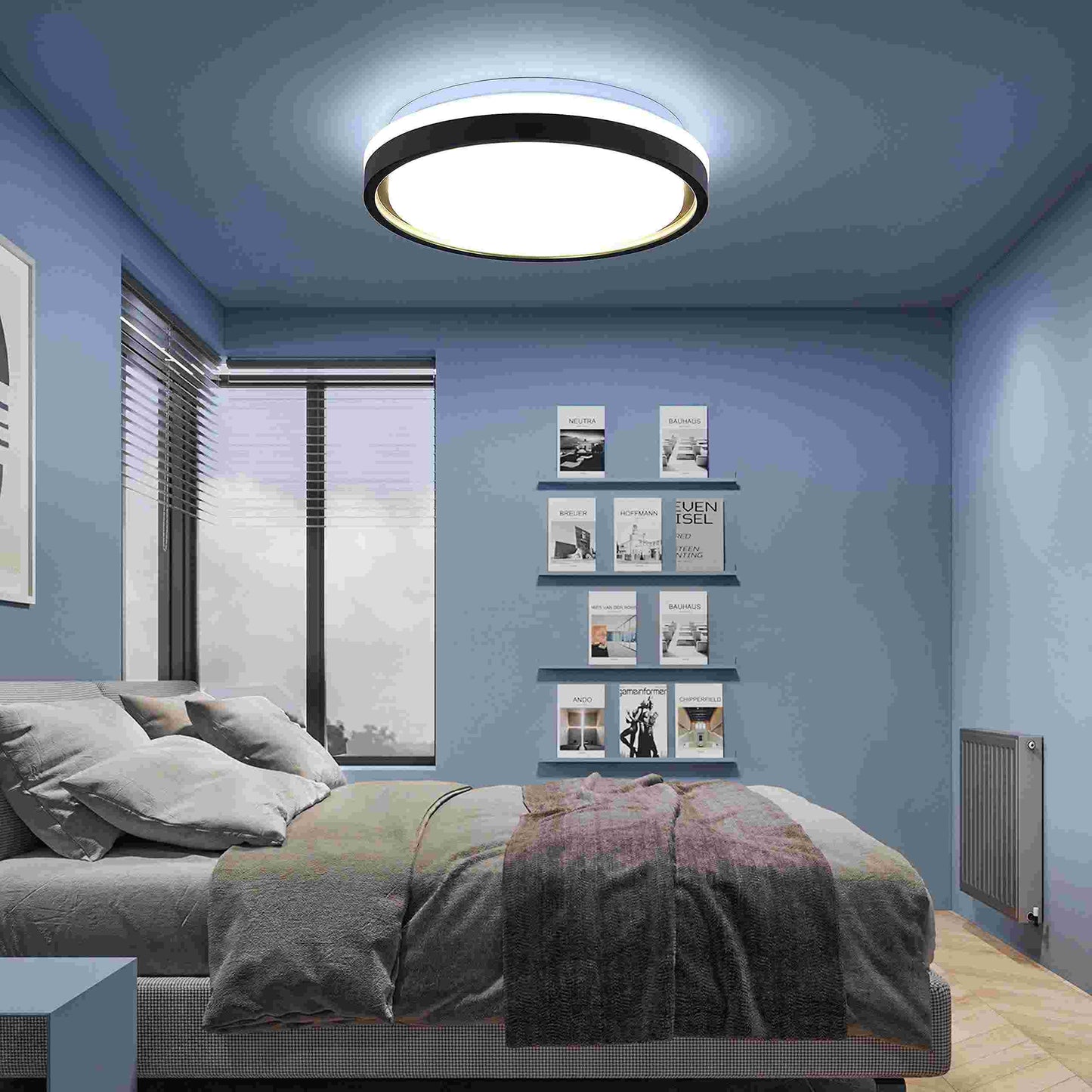 ZMH Deckenlampe LED Deckenleuchte Schlafzimmer - ?30cm Schlafzimmerlampe Dimmbar mit Fernbedienung 18W Modern Rund Wohnzimmerlampe Wei? Gold Deckenbeleuchtung f¨¹r Wohnzimmer K¨¹che Flur Esszimmer