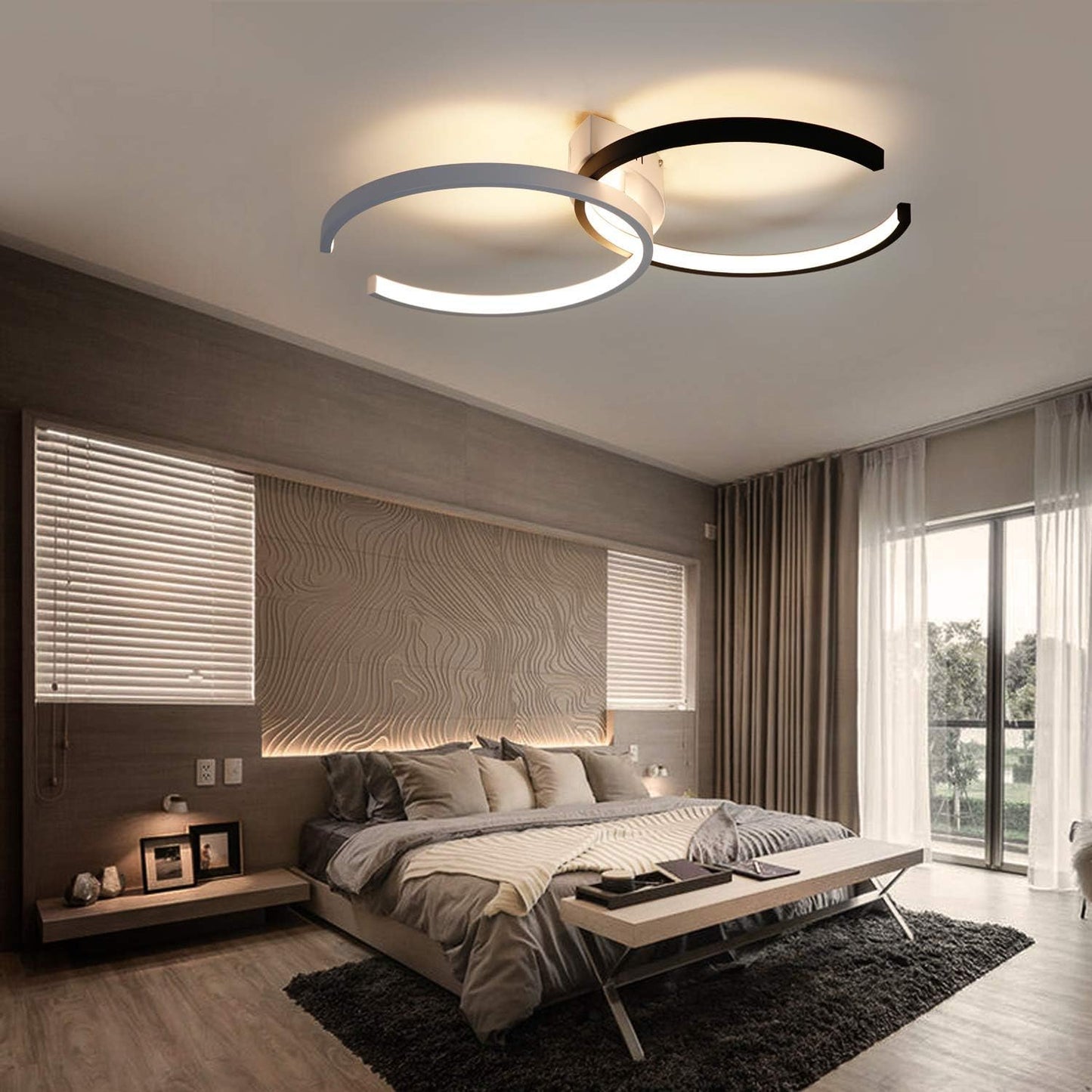 ZMH LED Deckenleuchte Wohnzimmer Deckenlampe Modern Schlafzimmer 54cm 37W Dimmbar mit Fernbedienung Wohnzimmerlampe aus Metall Design Schlafzimmerlampe f¨¹r Esszimmer Arbeitszimmer