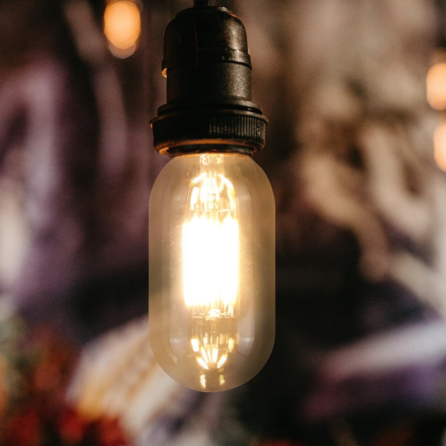 ZMH 4er pack E27 LED Warmweiss Vintage Gl¨¹hbirnen - T45 LED Leuchtmittel Lampe E27 Birnen Edison 4W 2700K Energiesparlampe Light Bulbs Gl¨¹hlampen Filament Retro Glas 360¡ã Abstrahlwinkel