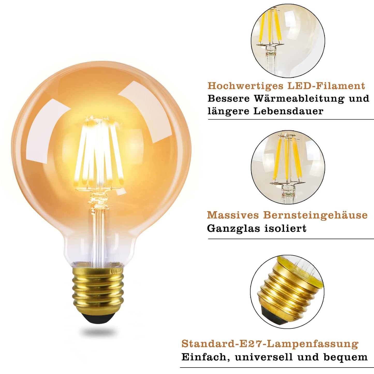 ZMH LED Lampe E27 Gl¨¹hbirne Vintage: 2er Pack G80 edison Retro Gl¨¹hlampe Warmwei? Filament Leuchtmittel 2700K Energiesparlampe 4W Glas Antike Dekorative Birne f¨¹r Esszimmer Bar Haus