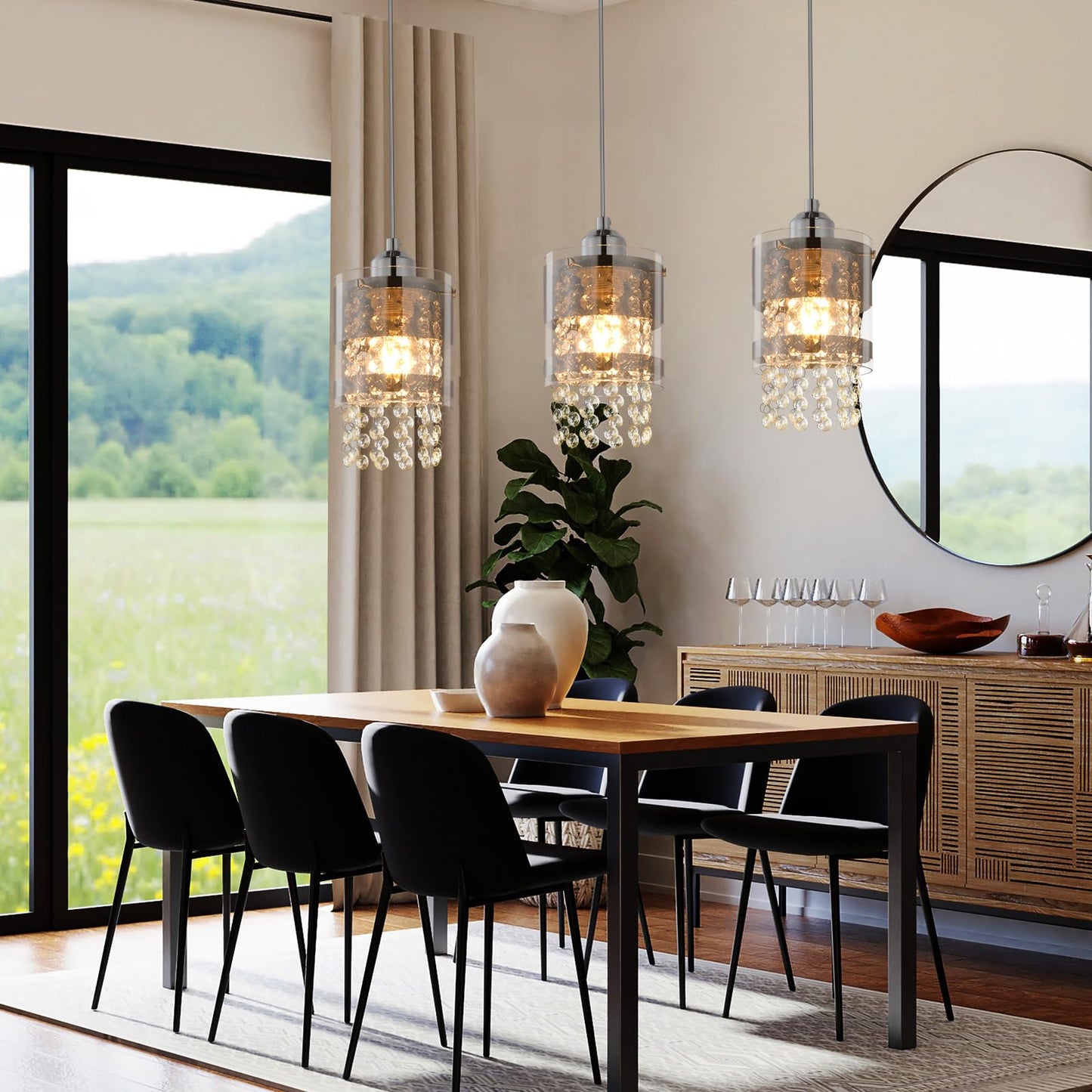 ZMH Pendelleuchte Modern Esstisch H?ngelampe: 3 Flammig E27 Glas H?ngeleuchte 150CM Max H?henverstellbar Design Kristall Pendellampe f¨¹r Wohnzimmer Schlafzimmer K¨¹che Esszimmer Ohne Leuchtmittel