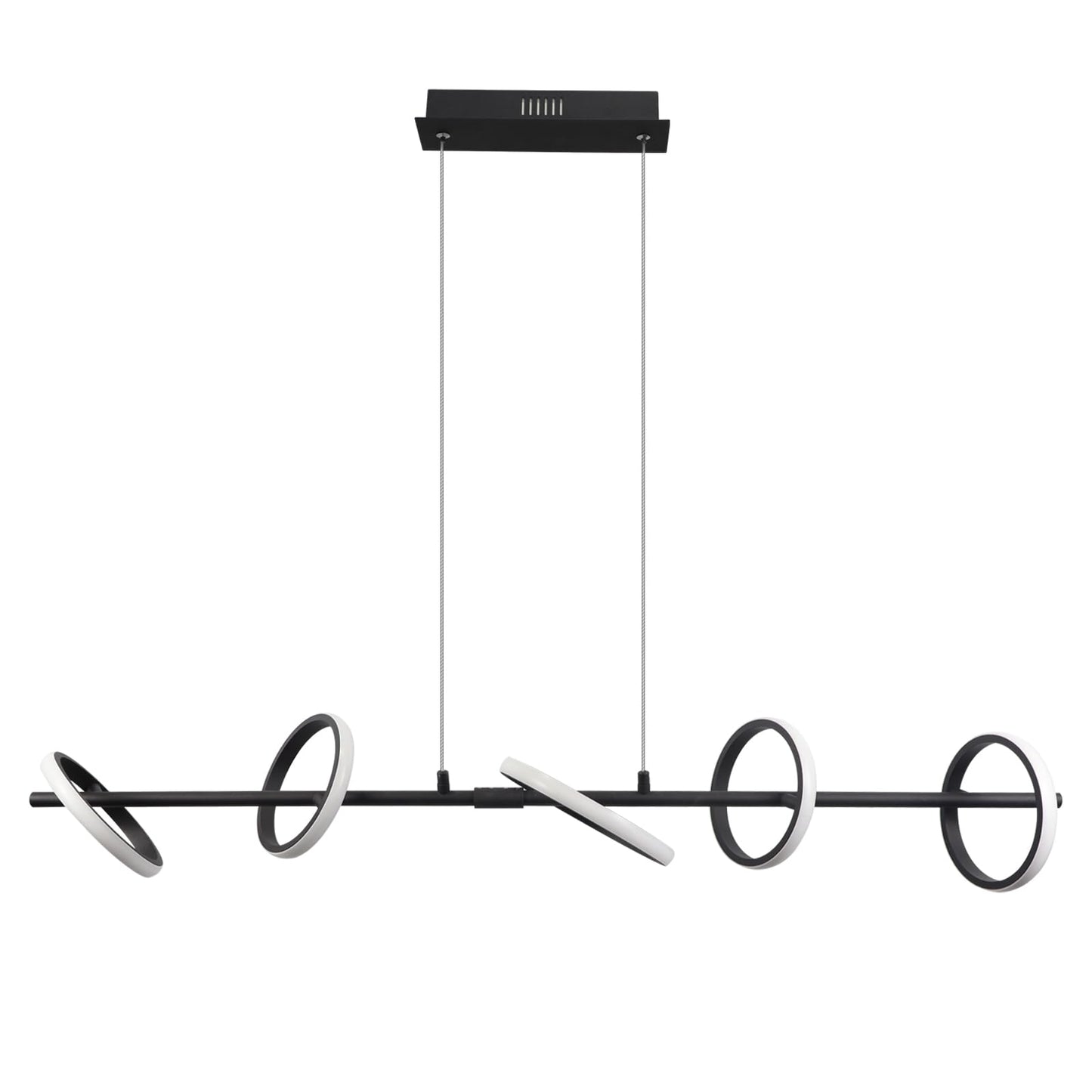 ZMH LED Pendelleuchte Esstisch H?ngelampe Schwarz Esszimmerlampe Modern Dimmbar Esstischlampe mit Fernbedienung 42W Ring H?ngeleuchte 150CM H?henverstellbar Wohnzimmer Pendellampe f¨¹r Esszimmer