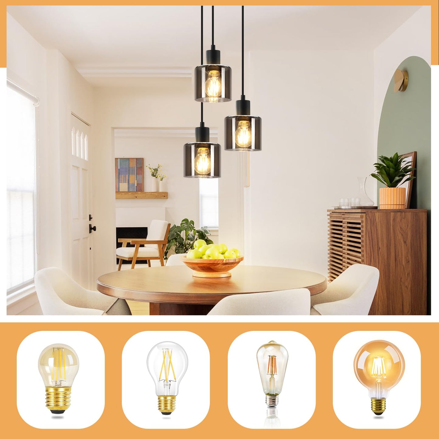 ZMH Pendelleuchte Esstisch H?ngelampe Wohnzimmer - Esstischlampe H?ngend E27 H?ngeleuchte 3 Flammig Vintage Esszimmerlampe Industrial H?henverstellbar Pendellampe f¨¹r Hotel B¨¹ro (ohne Leuchtmittel)