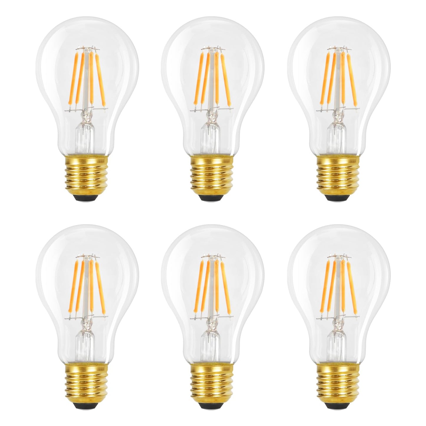 ZMH 6er pack LED E27 Gl¨¹hbirne: A60 Vintage Lampe Edison Leuchtmittel 4W 2700K Warmweiss Gl¨¹hlampe Retro Filament Birnen Bulb Energiesparlampe f¨¹r Haus Caf¨¦ Bar - Nicht Dimmbar