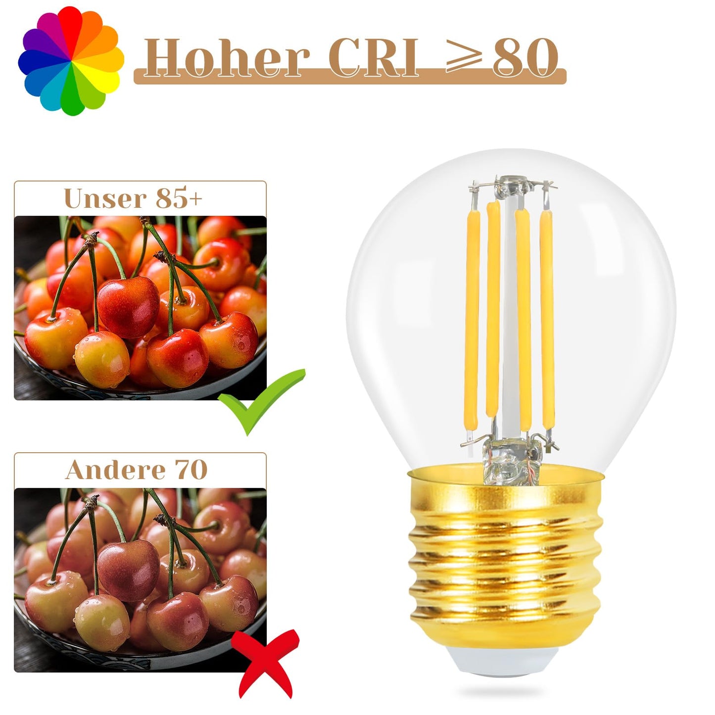 ZMH LED Gl¨¹hbirne E27 Lampe: 6 st¨¹ck Vintage Edison Gl¨¹hlampe Warmwei? Retro Birne G45 2700K Bulbs 4W Filament Leuchtmittel Hochwertiges Glas Energiesparlampe f¨¹r Hotel Caf¨¦ Haus Bar