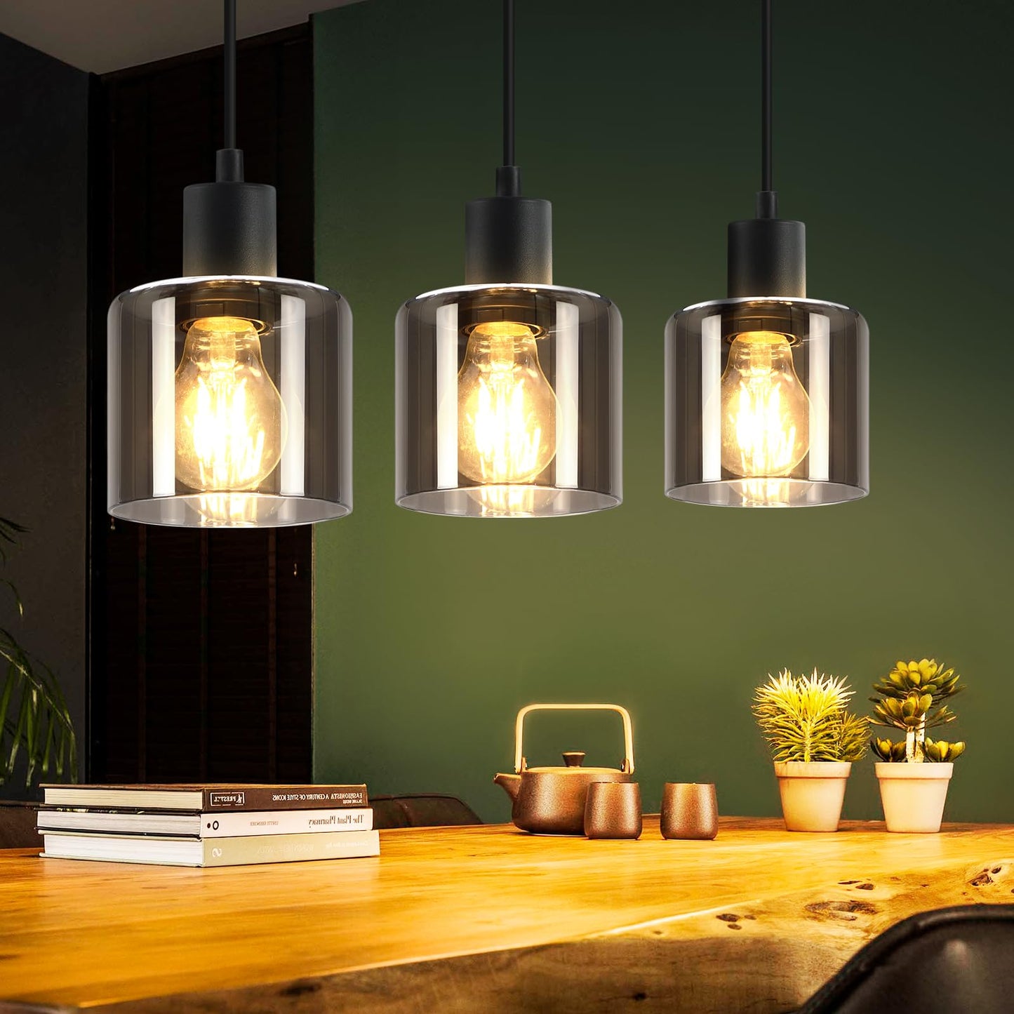 ZMH Pendelleuchte Esstisch H?ngelampe Schwarz - Esstischlampe H?ngend E27 H?ngeleuchte Vintage 3 Flammig Esszimmerlampe Industrial Pendellampe Retro f¨¹r Wohnzimmer Hotel B¨¹ro (ohne Leuchtmittel)