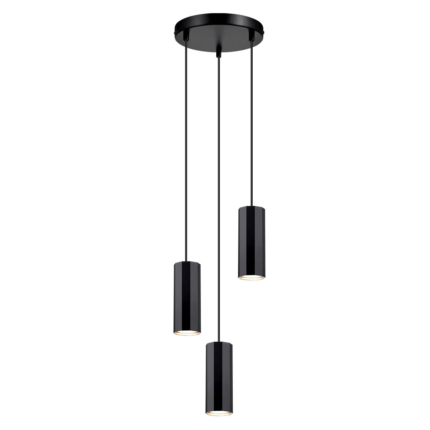 ZMH H?ngeleuchte Esstisch Schwarz 3 Flammig - H?ngelampe GU10 Wohnzimmer Pendelleuchte Modern Esszimmerlampe H?ngend Metall Industrial f¨¹r Innen K¨¹che Schlafzimmer