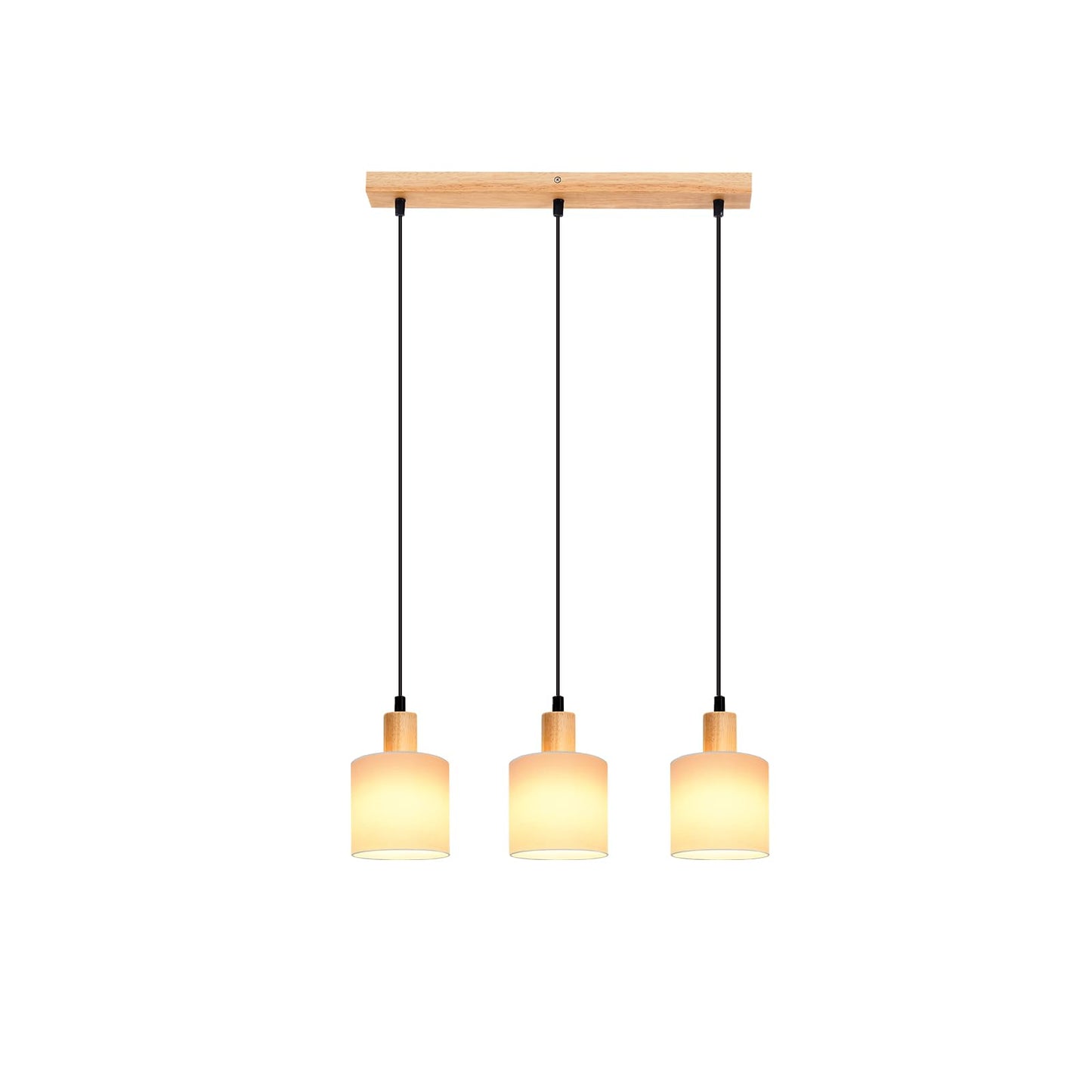 ZMH Pendelleuchte Esstisch H?ngelampe Holz - Esszimmerlampe Vintage E14 H?ngeleuchte Wei? Esstischlampe Rustikal h?ngend Pendellampe Stoffschirm f¨¹r Restaurant K¨¹che Wohnzimmer Arbeitszimmer