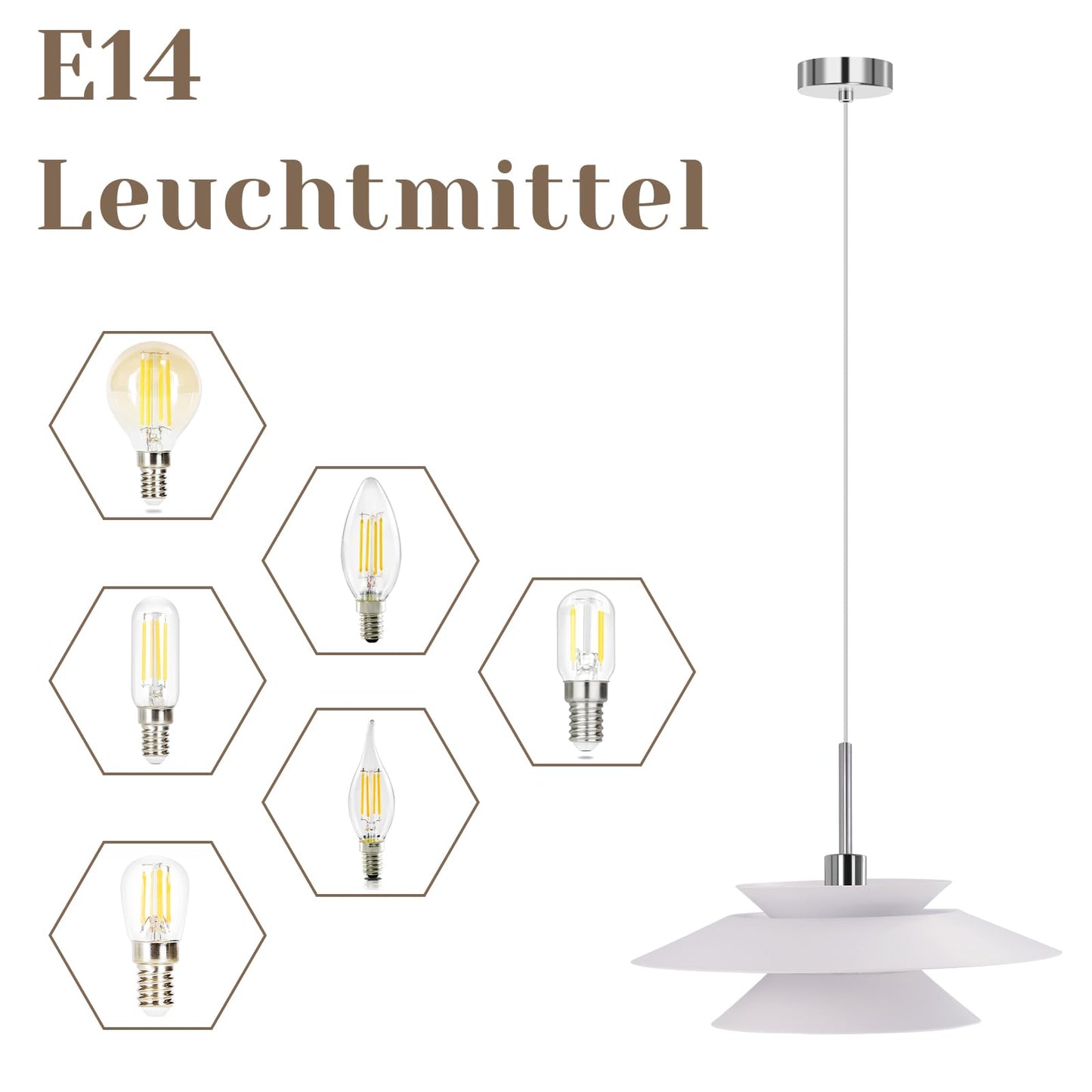 ZMH Pendelleuchte Esstisch H?ngelampe Wohnzimmer - Esstischlampe Metall E14 Esszimmerlampe H?ngend Modern Pendellampe 1 Flammig H?henverstellbar f¨¹r Esszimmer K¨¹che Schlafzimmer(ohne Leuchtmittel)