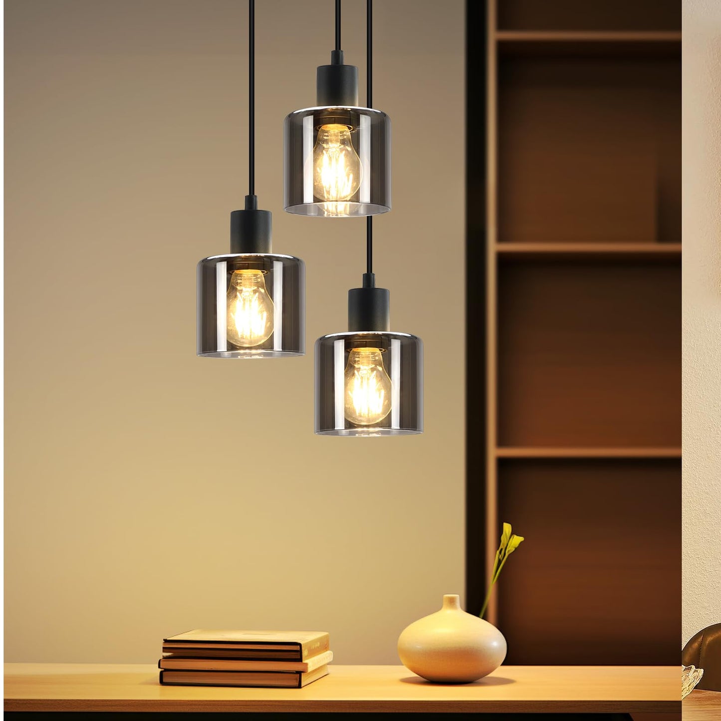 ZMH Pendelleuchte Esstisch H?ngelampe Wohnzimmer - Esstischlampe H?ngend E27 H?ngeleuchte 3 Flammig Vintage Esszimmerlampe Industrial H?henverstellbar Pendellampe f¨¹r Hotel B¨¹ro (ohne Leuchtmittel)