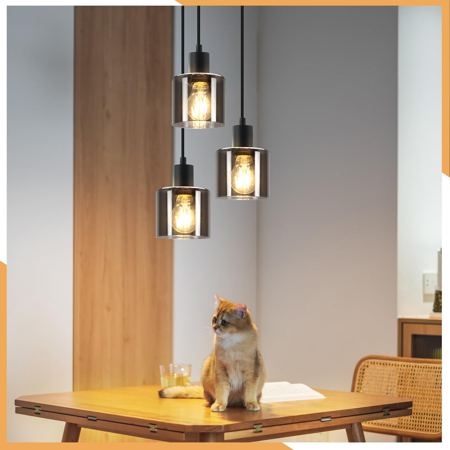 ZMH Pendelleuchte Esstisch H?ngelampe Wohnzimmer - Esstischlampe H?ngend E27 H?ngeleuchte 3 Flammig Vintage Esszimmerlampe Industrial H?henverstellbar Pendellampe f¨¹r Hotel B¨¹ro (ohne Leuchtmittel)