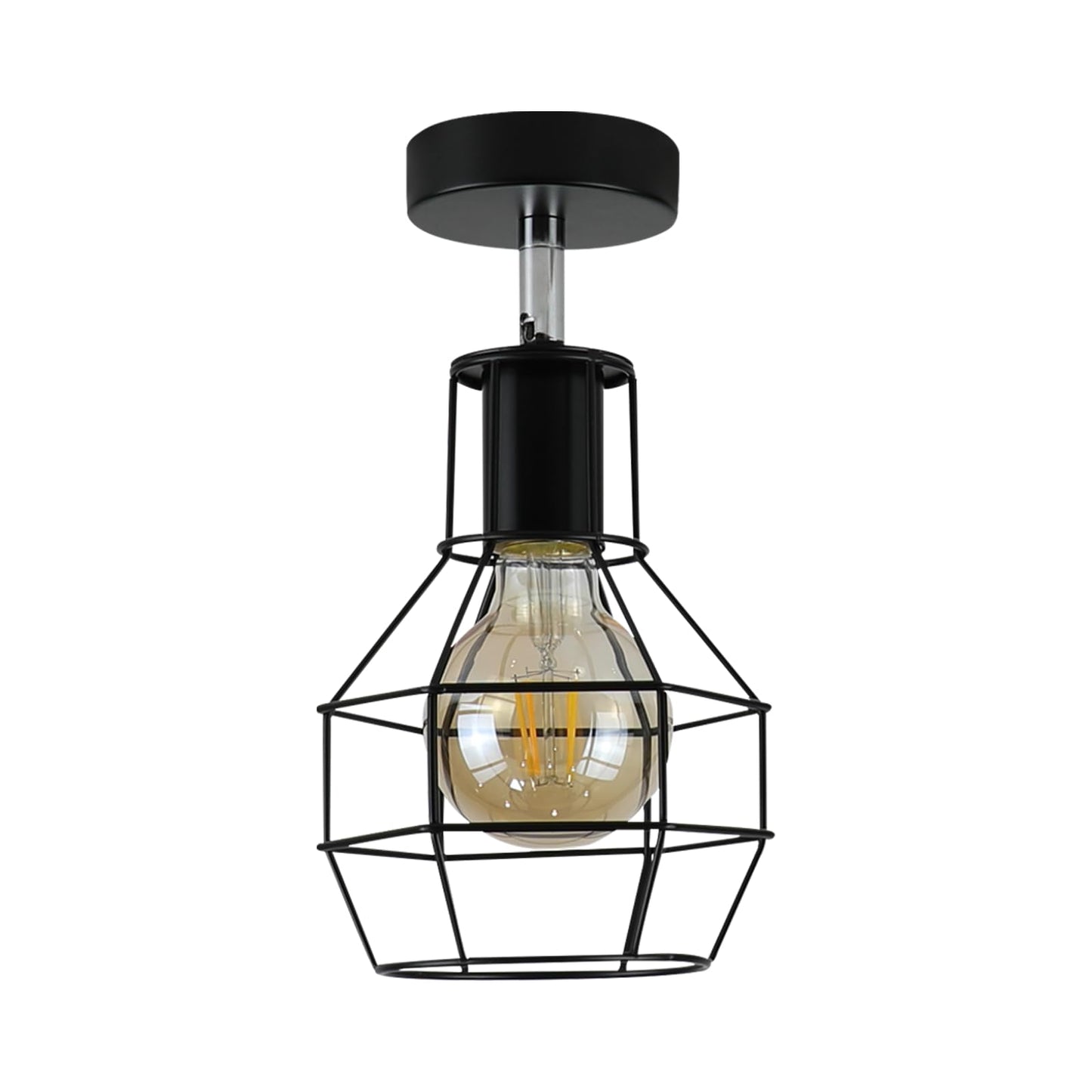 ZMH Deckenlampe 2ER Vintage Deckenleuchte Flur: E27 Schwarz Flurlampe Retro Metall Treppenhauslampe Klein Industrial Verstellbar Spot f¨¹r Gang Schlafzimmer Treppenhaus K¨¹che Wohnzimmer