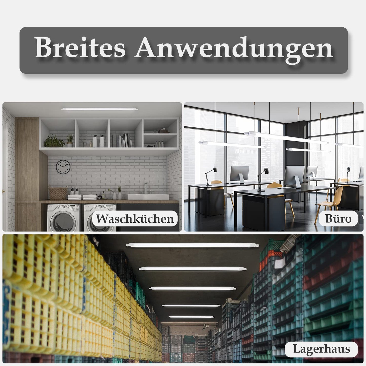 ZMH Feuchtraumleuchte LED 120CM Werkstattlampe - 36W 3960LM Deckenlampe IP65 Wasserfest Kellerlampe Neutralwei? 4000K Leuchtstoffr?hre f¨¹r Garage Werkstatt Feuchtraum K¨¹che Warenhaus B¨¹ro Bad