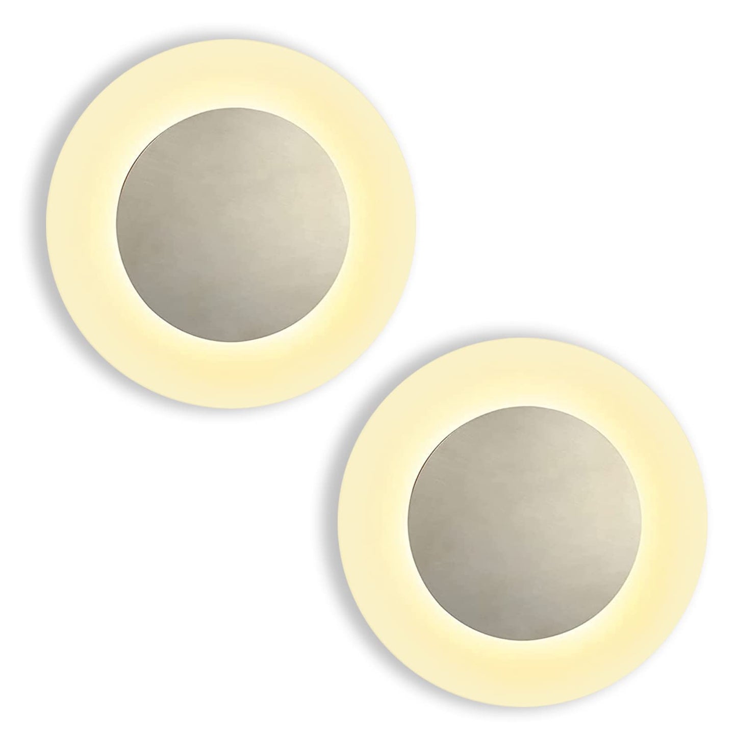 ZMH 2ER LED Wandlampe innen Wandleuchte: Modern Rund Flurlampe Warmwei? Eisen & Acryl ?16cm 6.9W Wandbeleuchtung f¨¹r Flur Treppenhaus Keller Schlafzimmer Wohnzimmer Arbeitszimmer Kinderzimmer