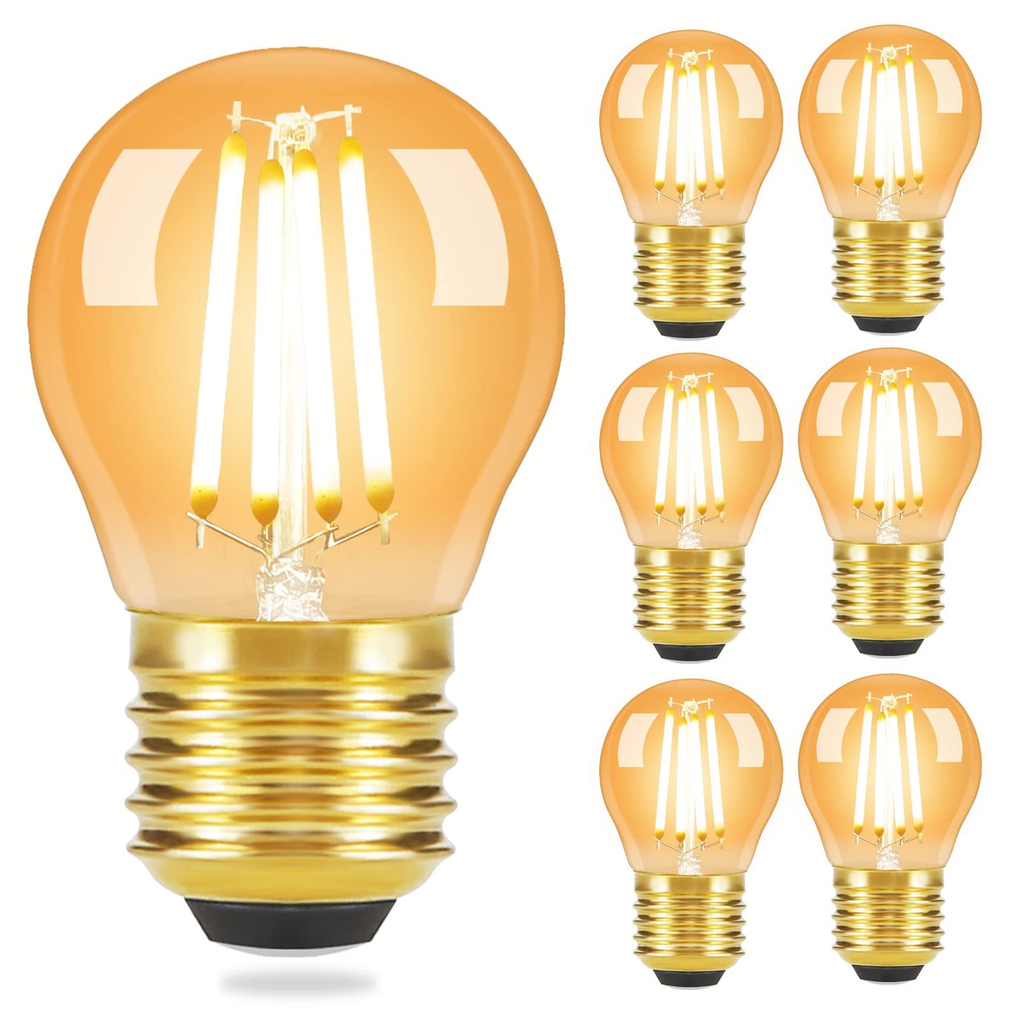 ZMH LED Lampe E27 Gl¨¹hbirne: G45 Vintage Gl¨¹hlampe 6 st¨¹ck Edison Retro Birne Warmweiss 2700K Bulbs 4W Warmwei? Filament Leuchtmittel Glas Antike Energiesparlampe f¨¹r Hotel Caf¨¦ Haus Bar
