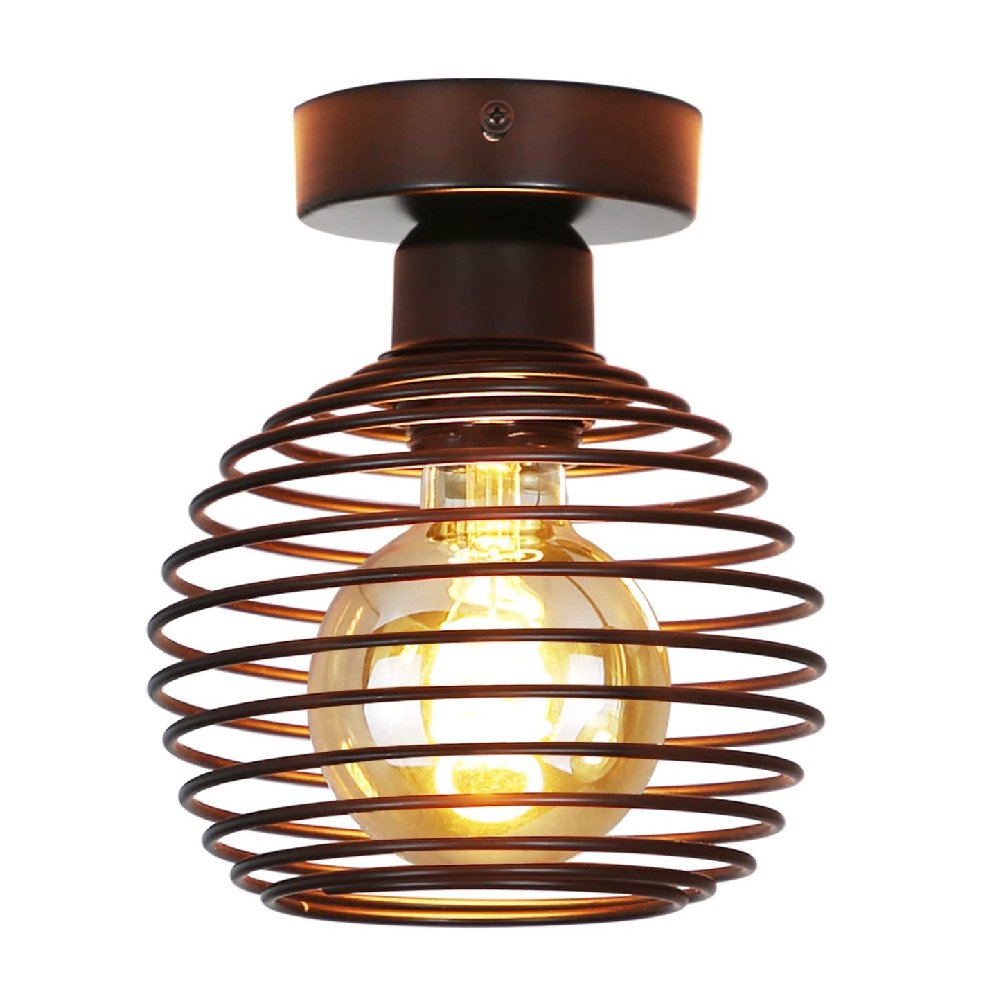 ZMH Deckenlampe Vintage Deckenleuchte Flur - Retro Flurlampe Schwarz Metall Lampenschirm Schlafzimmerlampe Industrial K¨¹chenlampe E27 Fassung max.40W Deckenbeleuchtung f¨¹r Balkon Gang Schlafzimmer