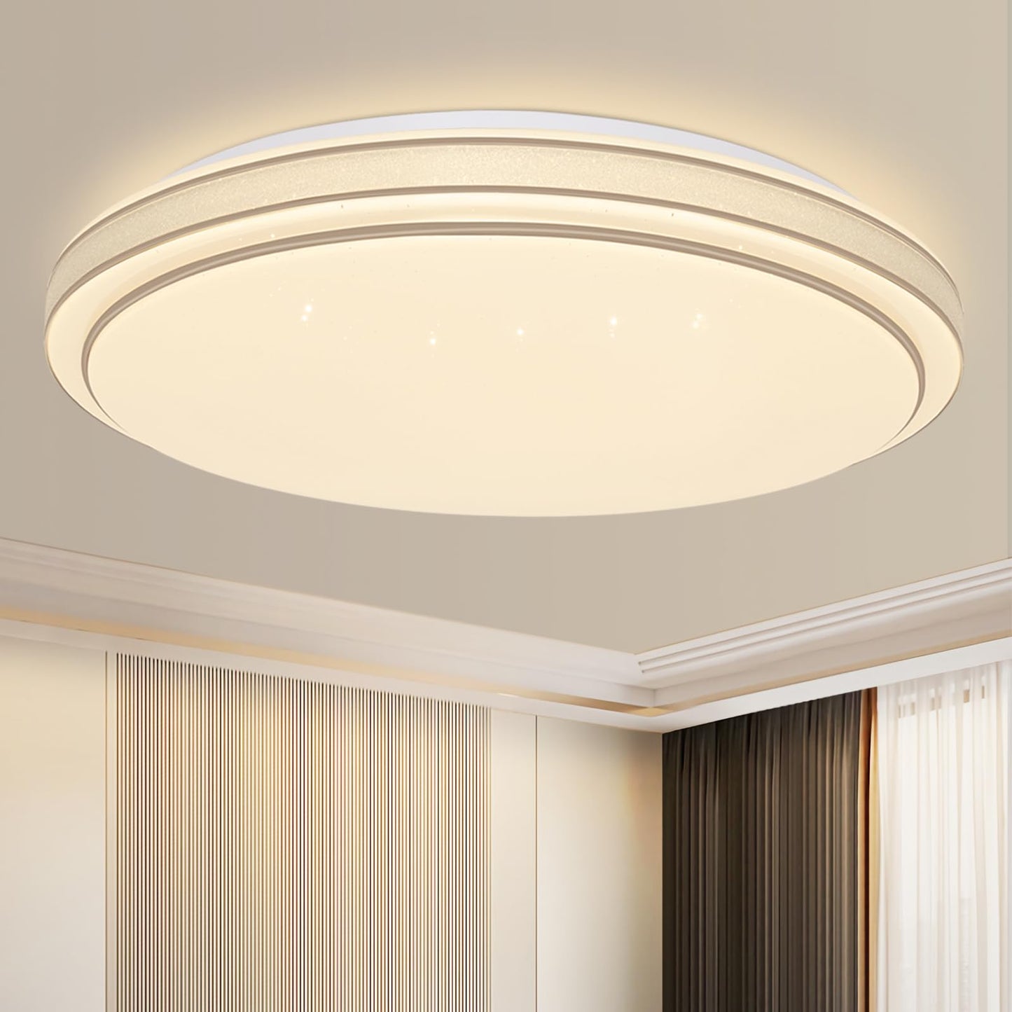 ZMH Deckenlampe LED Deckenleuchte Schlafzimmer - ?27cm Schlafzimmerlampe Sternenhimmel Modern 12W K¨¹chenlampe Warmwei? Flurlampe Rund K¨¹che Deckenbeleuchtung f¨¹r Flur Wohnzimmer Kinderzimmer