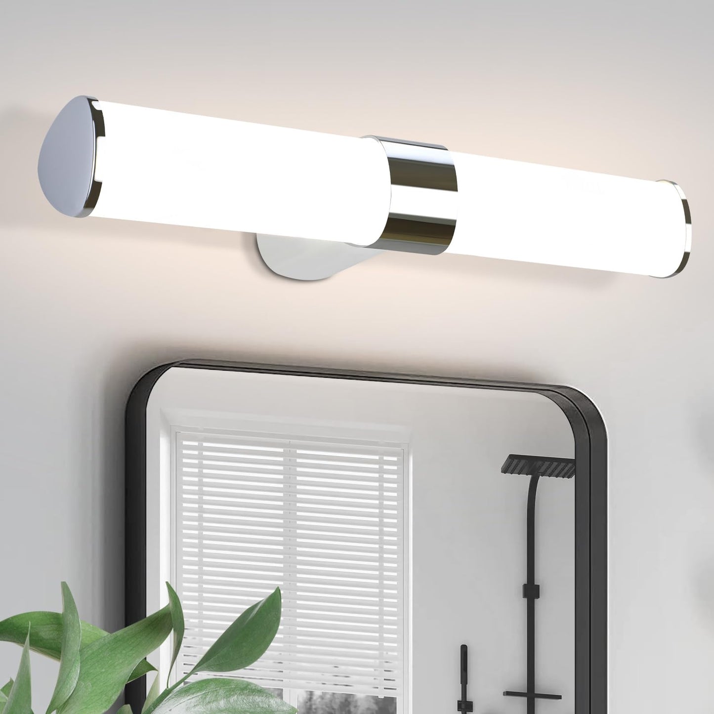 ZMH LED Spiegelleuchte Bad Spiegellampe - 8W Badleuchte Wand 40CM Chrom Wandlampe Badezimmer Wasserdicht IP44 Wandleuchte Neutralwei? 4000K Badlampe Wandmontage Modern f¨¹r Keller K¨¹che Badschrank