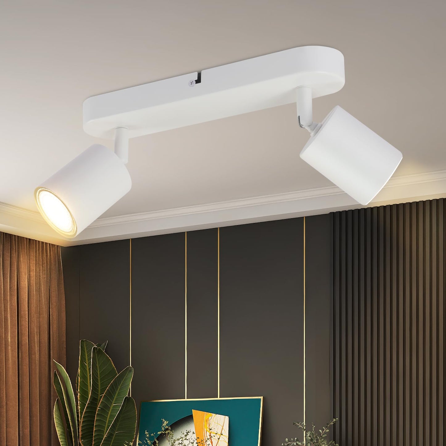 ZMH LED Deckenlampe Deckenstrahler Schwarz - 2 Flammig Deckenspots Flur GU10 Modern Deckenleuchte Flurlampe Schwenkbar Design Wandstrahler f¨¹r Wohnzimmer K¨¹che Schlafzimmer Esszimmer - Ohne Gl¨¹hbirne