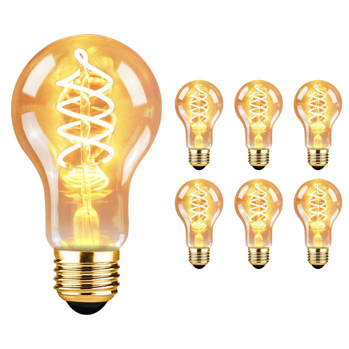 ZMH 6x Edison Vintage Gl¨¹hbirne E27 4W LED Retro Edison Gl¨¹hlampe LED Dekorative Filament Lampen A60 Warmwei? Antike Bulb Ideal f¨¹r Nostalgie und Retro Beleuchtung im Haus Caf¨¦ nicht dimmbar
