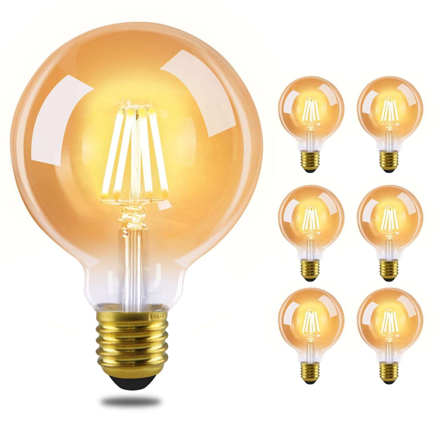 ZMH 6 St¨¹ck LED Gl¨¹hbirne E27 Vintage Lampe - G80 Warmweiss Filament Leuchtmittel 2700K 4W Edison Retro Gl¨¹hlampe Warmwei? Birne Glas Antike Energiesparlampe f¨¹r Hotel Haus Caf¨¦ Bar