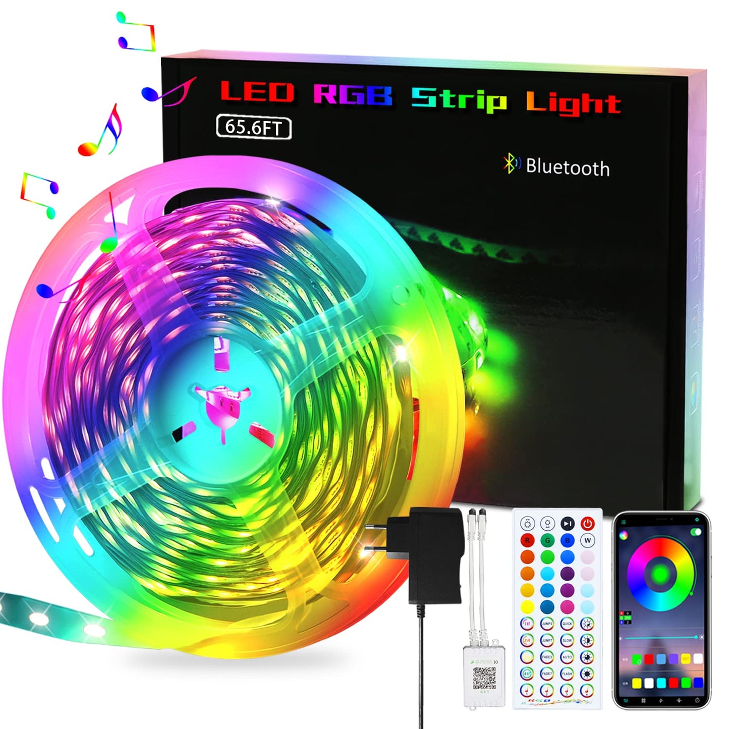 ZMH LED Strip 20m led Streifen - Lichtband Smart led lichterkette mit Fernbedienung APP - RGB 16 Mio. Farbwechsel sync mit musik LED Beleuchtung f¨¹r Schlafzimmer Party Schrankdek TV Deko