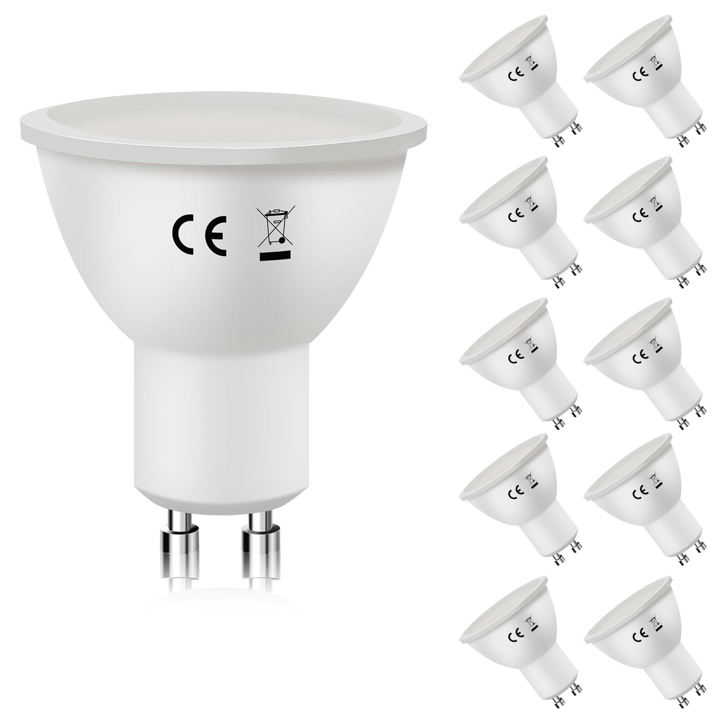 ZMH GU10 LED Warmweiss 6W Leuchtmittel Lampe Ersetzt 60W Gl¨¹hbirne 3000K Energiesparlampe Abstrahlwinkel 110¡ã Spot Nicht Dimmbar Reflektor Birne Gl¨¹hlampen Strahler Spot LED GU10 10 pack