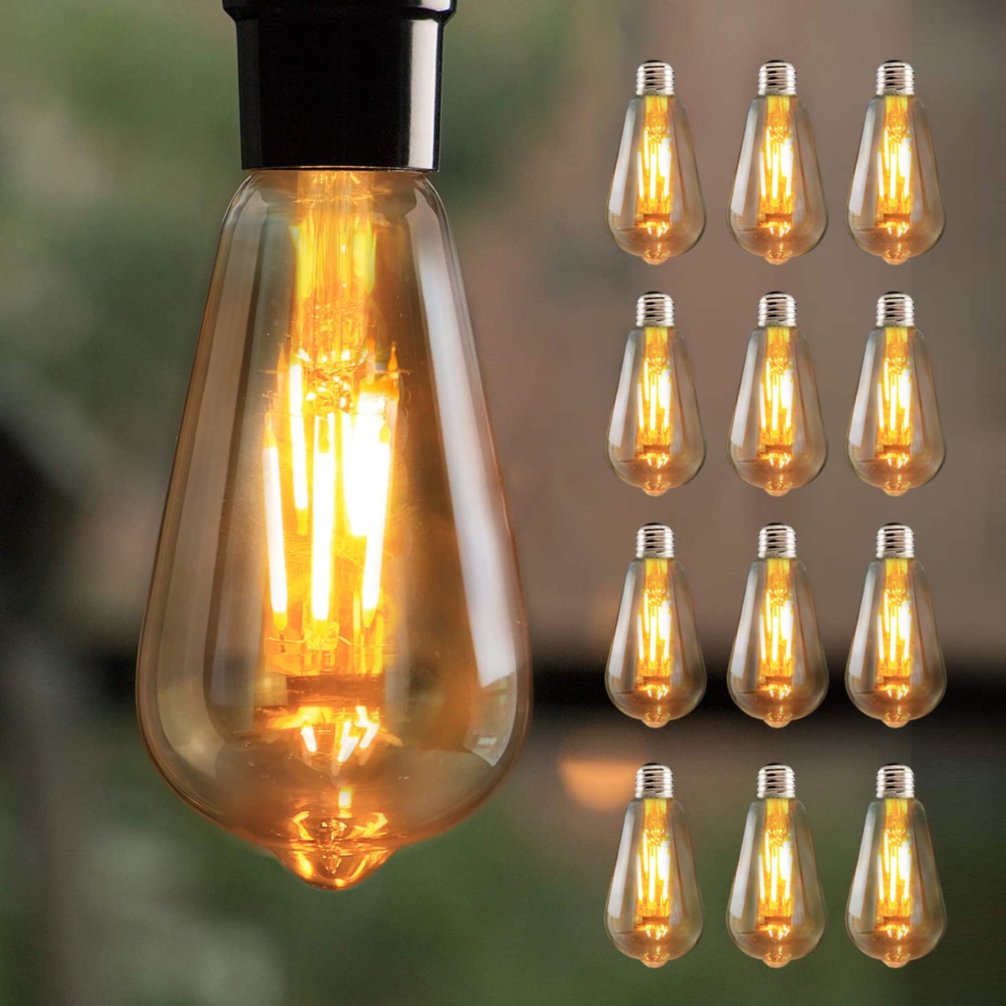 ZMH E27 LED Vintage Edison Gl¨¹hbirne - 12 St¨¹ck - 4W Retro Gl¨¹hlampe ST64 Leuchtmittel LED Filament Dekorative Lampen 2700K Warmwei? Licht Antike Beleuchtung f¨¹r Haus Caf¨¦ Bar Restaurant