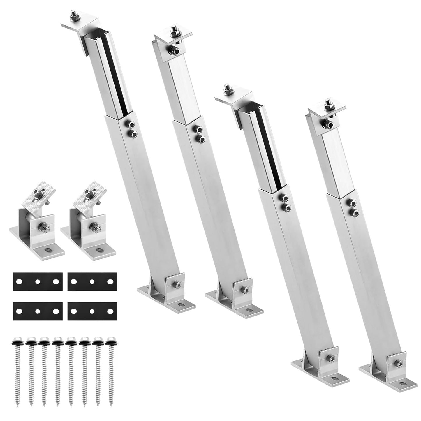 ZMH Solarmodul Halterung Balkonkraftwerk Halter - 36-68CM Verstellbar Set Solarpanel Halterung f¨¹r 100W-400W Solarpanel 0-30¡ã Einstellbarer Winkel Dachhalterungen Halterung (2ER)