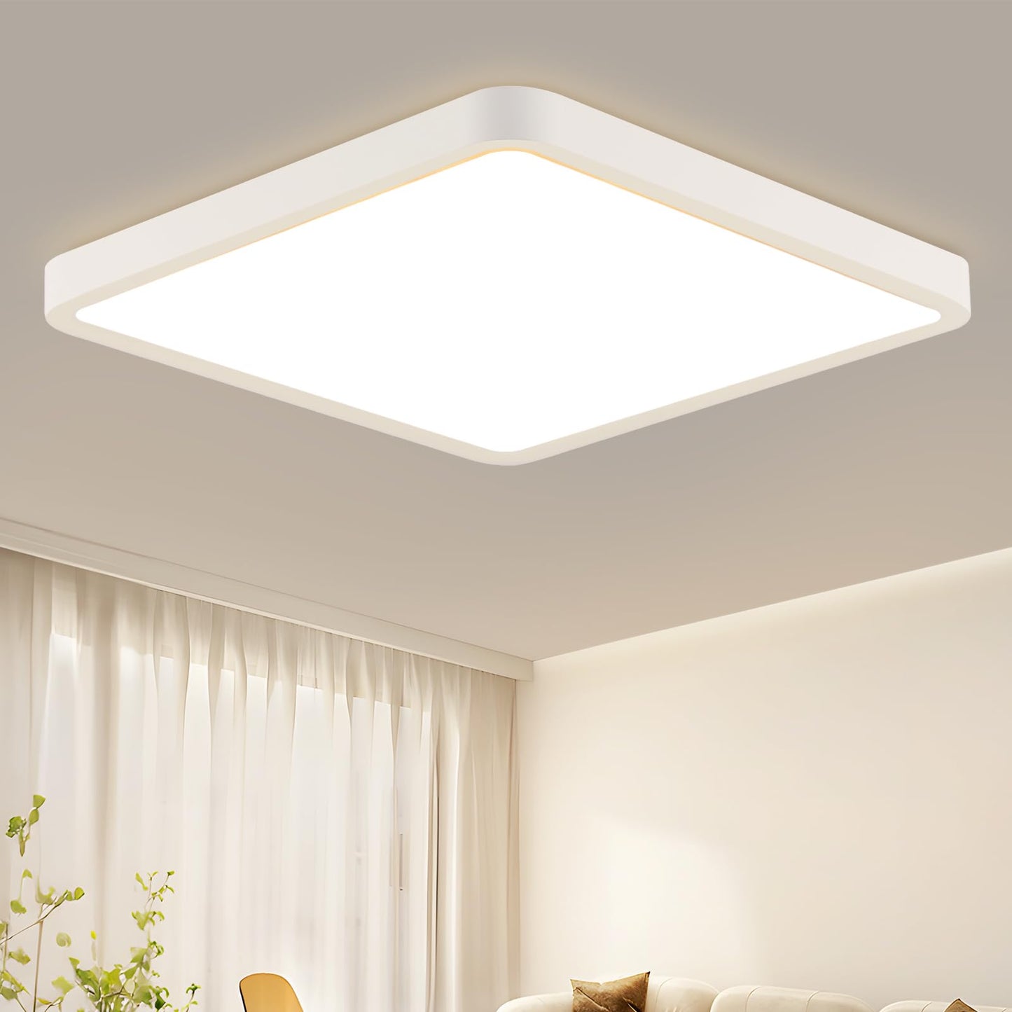 ZMH Deckenlampe LED Deckenleuchte Flach - 23W Schlafzimmerlampe 3000K Schlafzimmer Bad Deckenbeleuchtung Quadratisch 23cm Badlampe IP44 Badezimmerlampe Wei? Flurlampe f¨¹r Badezimmer K¨¹che Flur