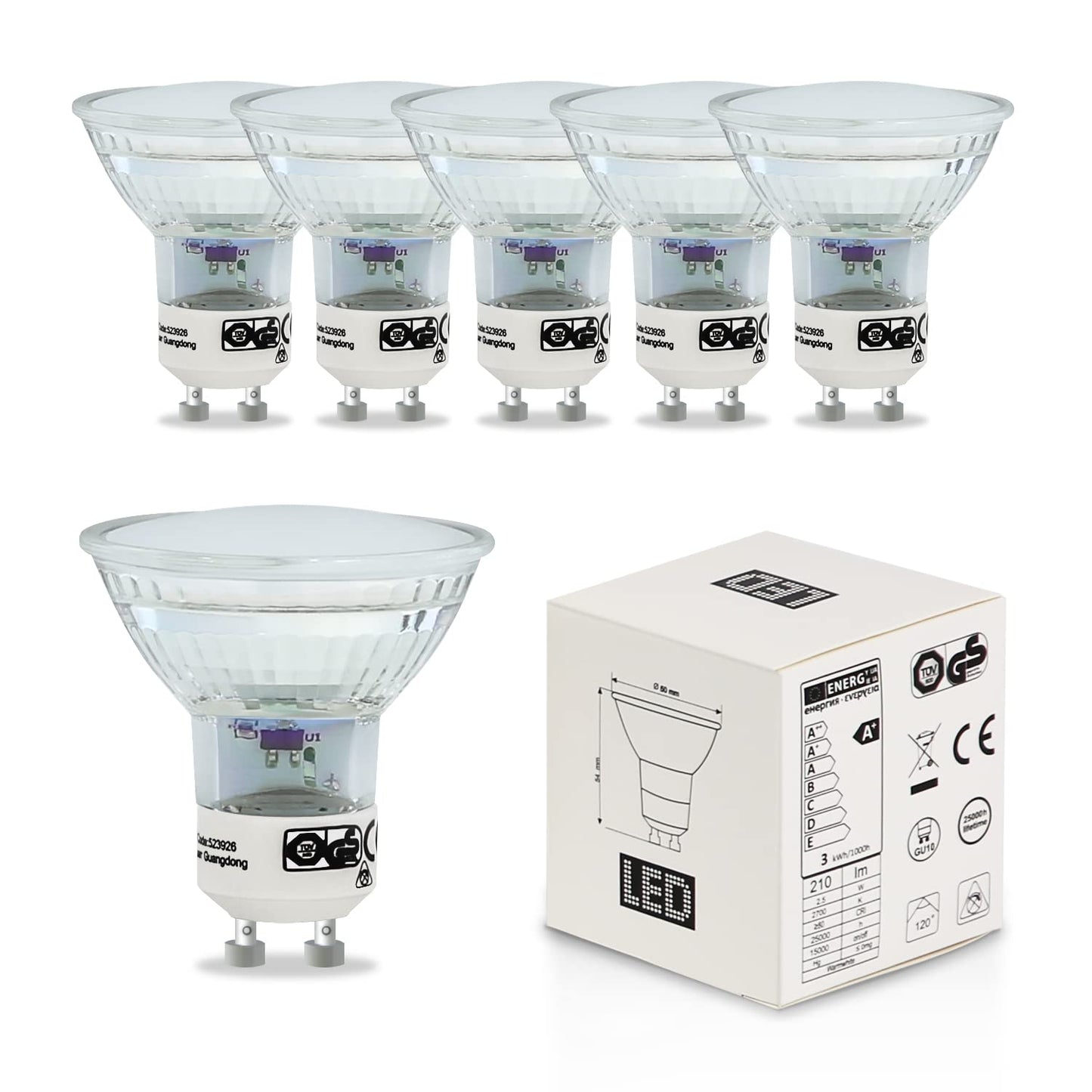 ZMH LED GU10 Warmweiss Leuchtmittel - 5er Pack LED Lampe 3W 240LM LED Strahler 3000K Warmwei? PAR16 Licht Gl¨¹hbirne Spots GU10 Fassung 120¡ã Strahlwinkel Reflektorlampe f¨¹r K¨¹che B¨¹ro Flur Wohnzimmer