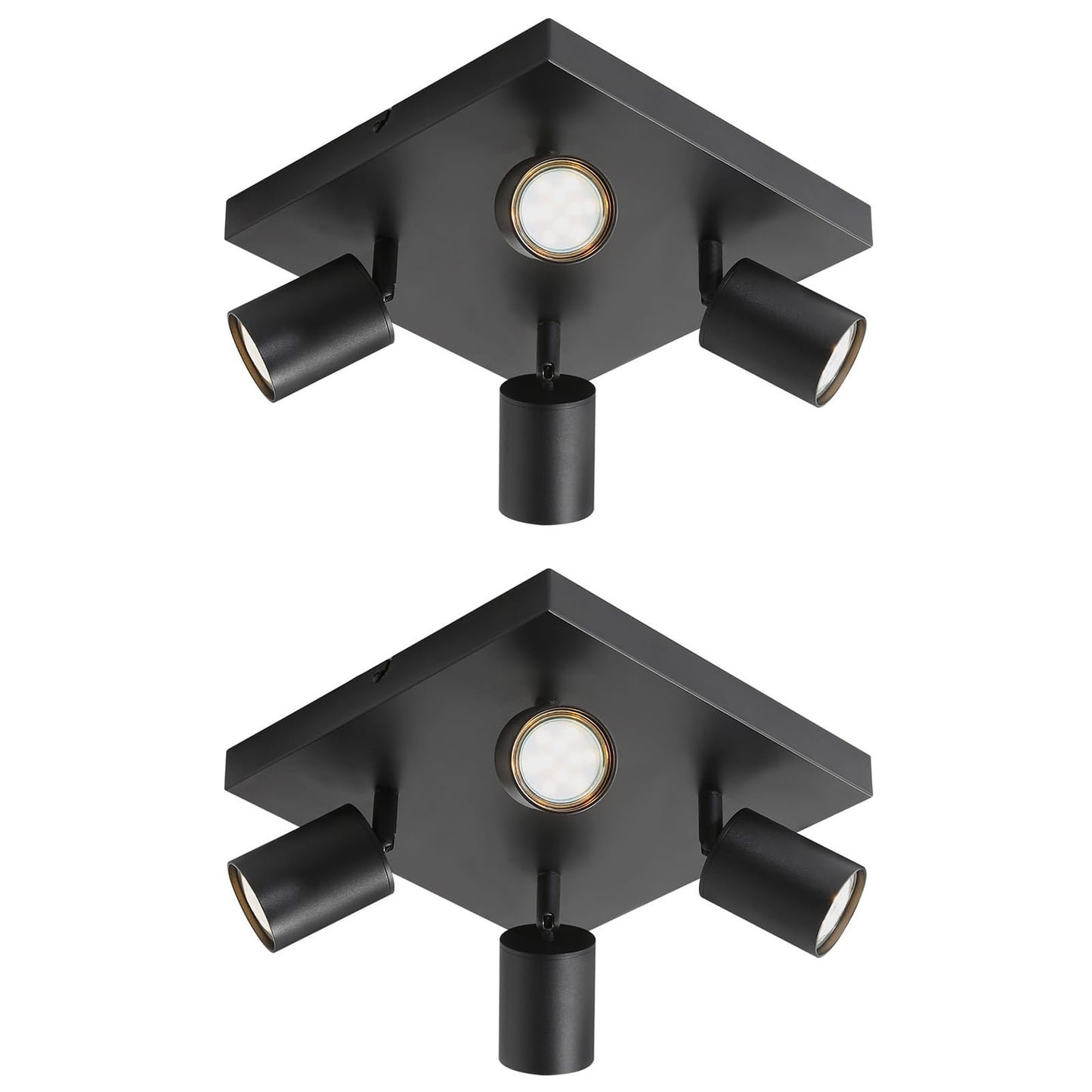 ZMH LED Deckenleuchte 4 Flammig: GU10 Deckenstrahler Schwarz Deckenlampe Spots 330¡ãSchwenkbar Deckenspots Industrial Wandstrahler Modern Flurlampe f¨¹r Wohnzimmer Schlafzimmer K¨¹che Ohne Leuchtmittel