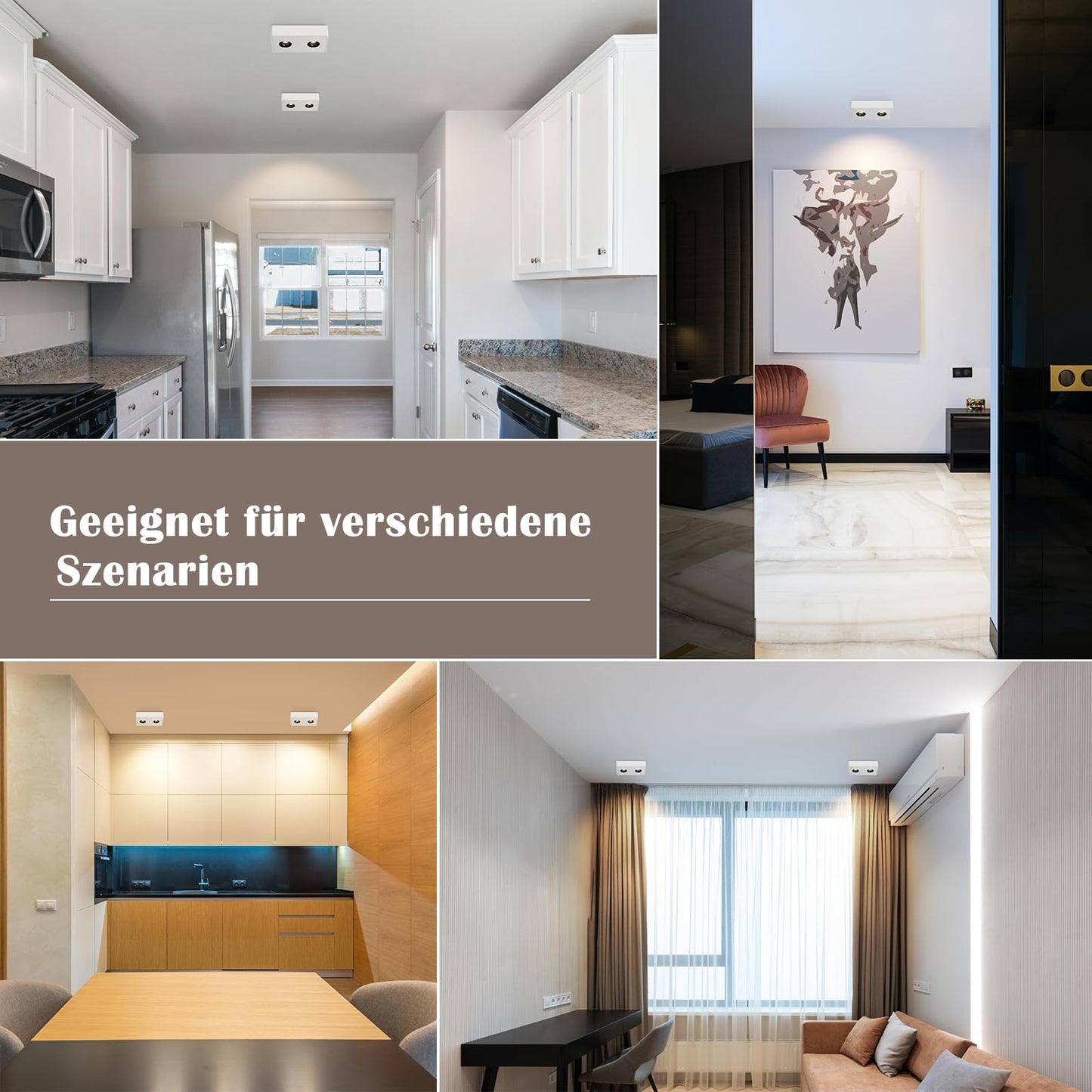 ZMH Spots Deckenleuchte LED Aufputz - Wei? Aufbaustrahler mit 2 Flammig Deckenspots 14W Warmwei? Deckenstrahler Eckig Modern Spotbaken Flach Aufbauspot f¨¹r K¨¹che Wohnzimmer Esszimmer Korridor Flur
